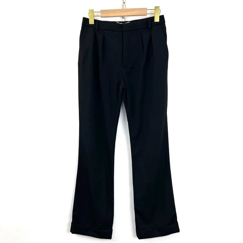 Saint Laurent Paris Saint Laurent ParisBlack straight-leg cuffed suit pants 25 Size 35" - 1 Thumbnail