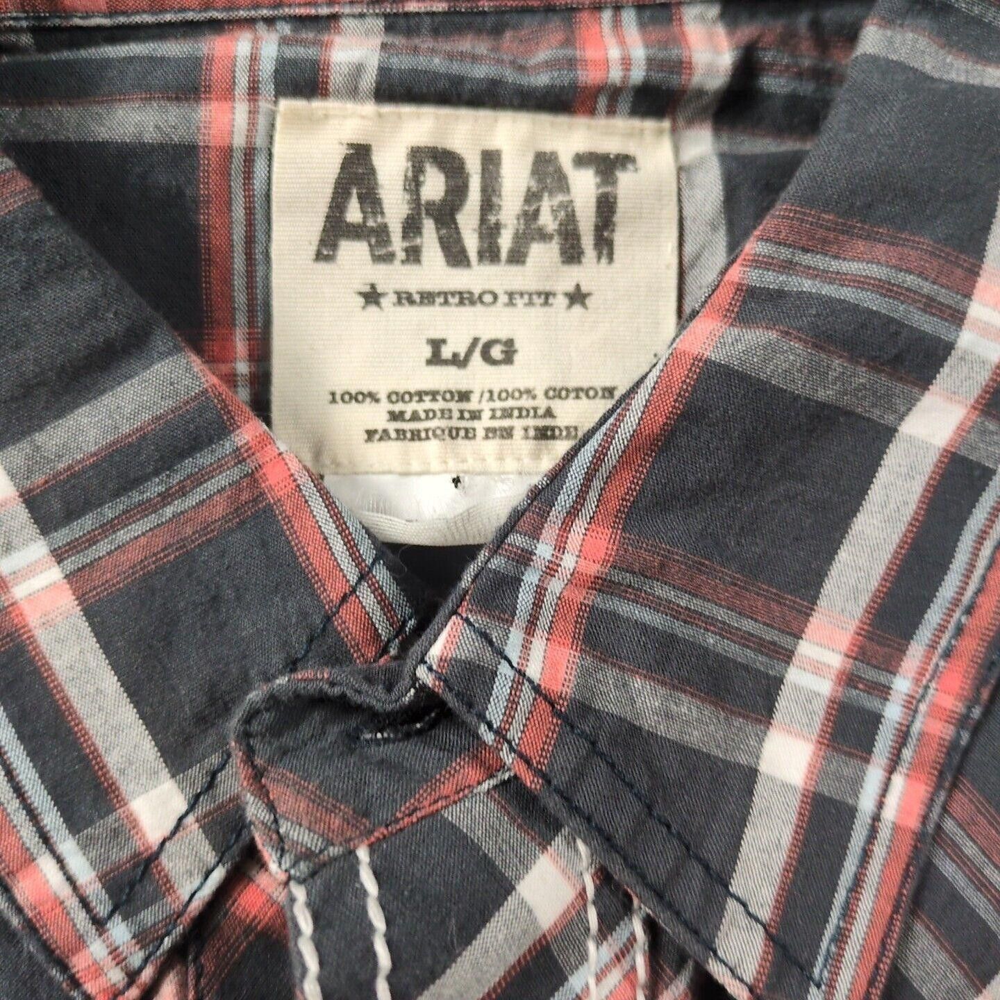 Ariat Ariat Pearl Western Shirt Mens SL Black Plaid Long Sleeve Size US L / EU 52-54 / 3 - 2 Thumbnail