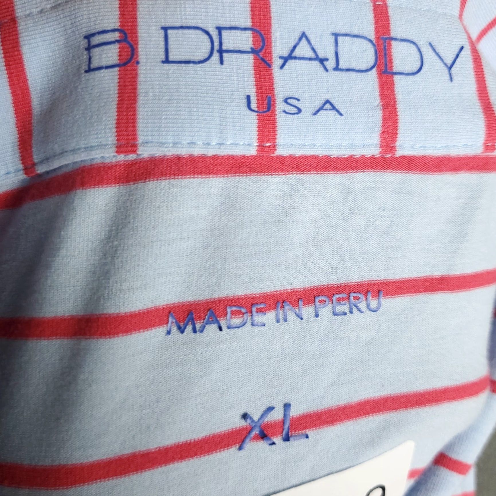 Vintage B Draddy Polo Shirt Mens Size XL Blue Striped Golf Casual Short Sleeve Size US XL / EU 56 / 4 - 7 Thumbnail