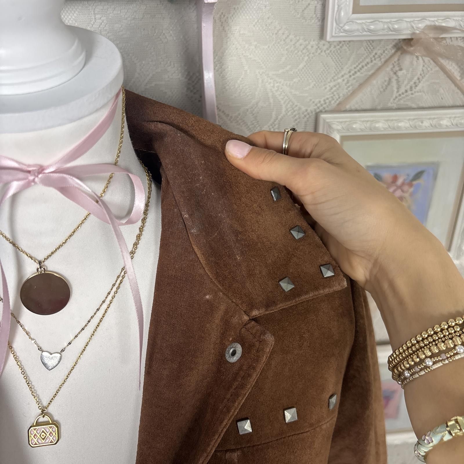 Other vintage suede leather studded jacket Size S / US 4 / IT 40 - 6 Thumbnail
