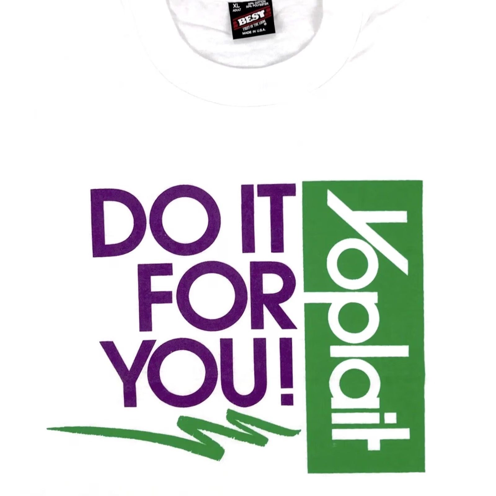 Fruit Of The Loom VINTAGE YOPLAIT YOGURT DO IT FOR YOU T-Shirt XL White Men/XL Short Sleeve 90s 80s TV Commercial Vintage Shirt Size US XL / EU 56 / 4 - 2 Thumbnail