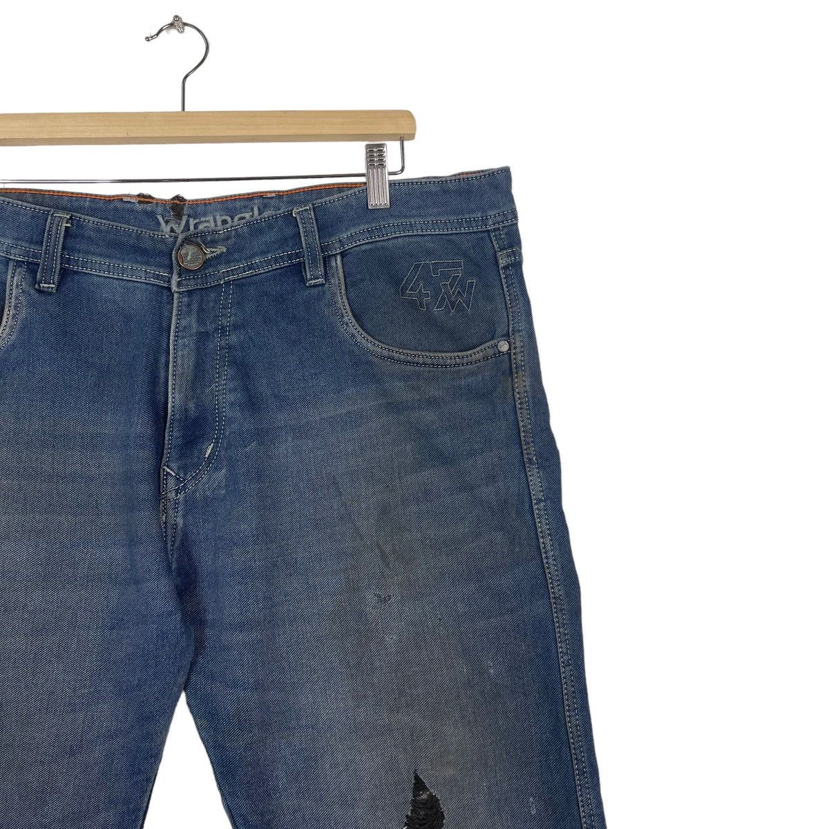 If Six Was Nine Wrangler Stone Wash Zipper Fly Denim Jeans W40 Size US 40 / EU 56 - 5 Thumbnail