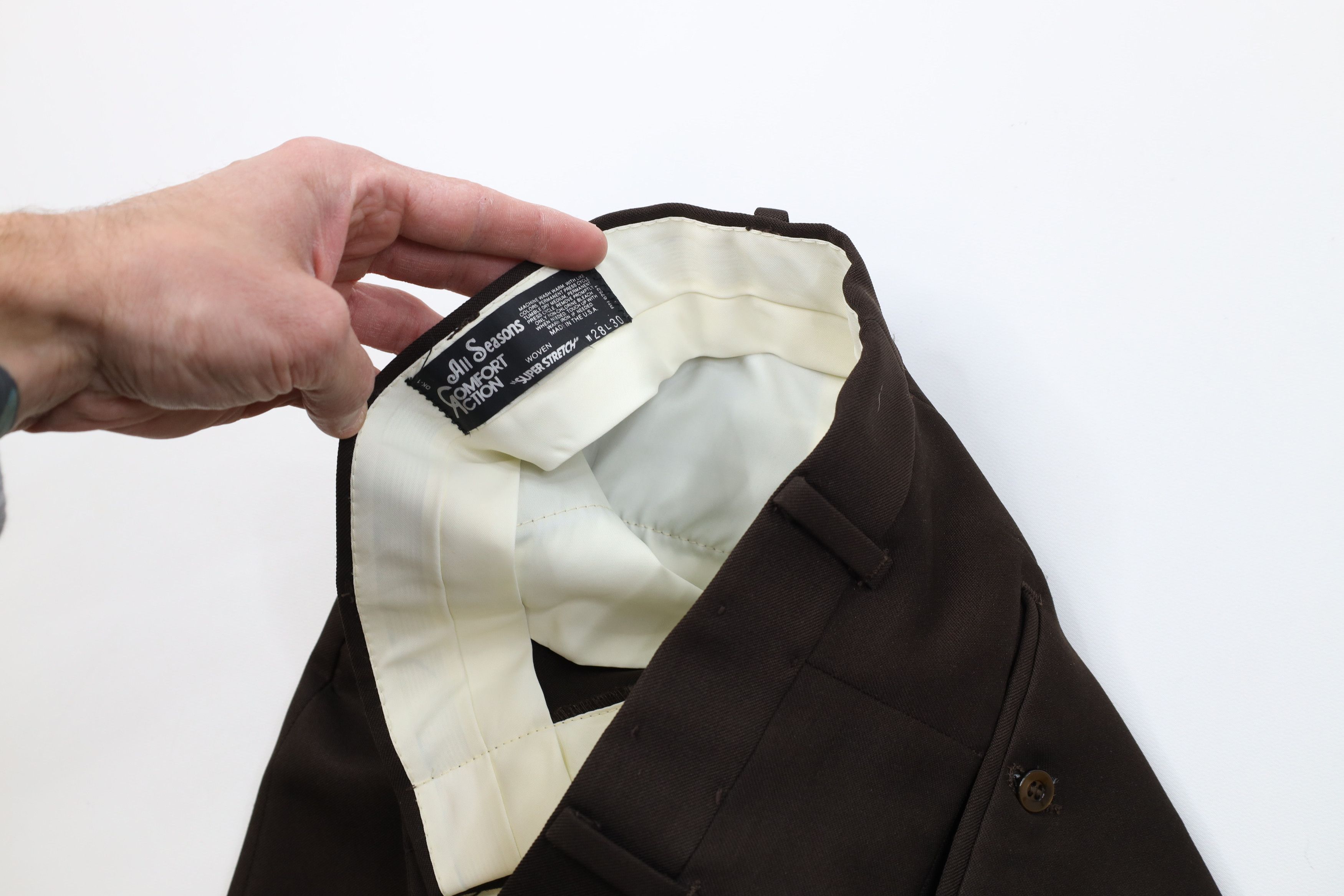 Vintage Vintage 70s Streetwear Knit Flared Chino Pants Brown USA Size US 28 / EU 44 - 7 Thumbnail