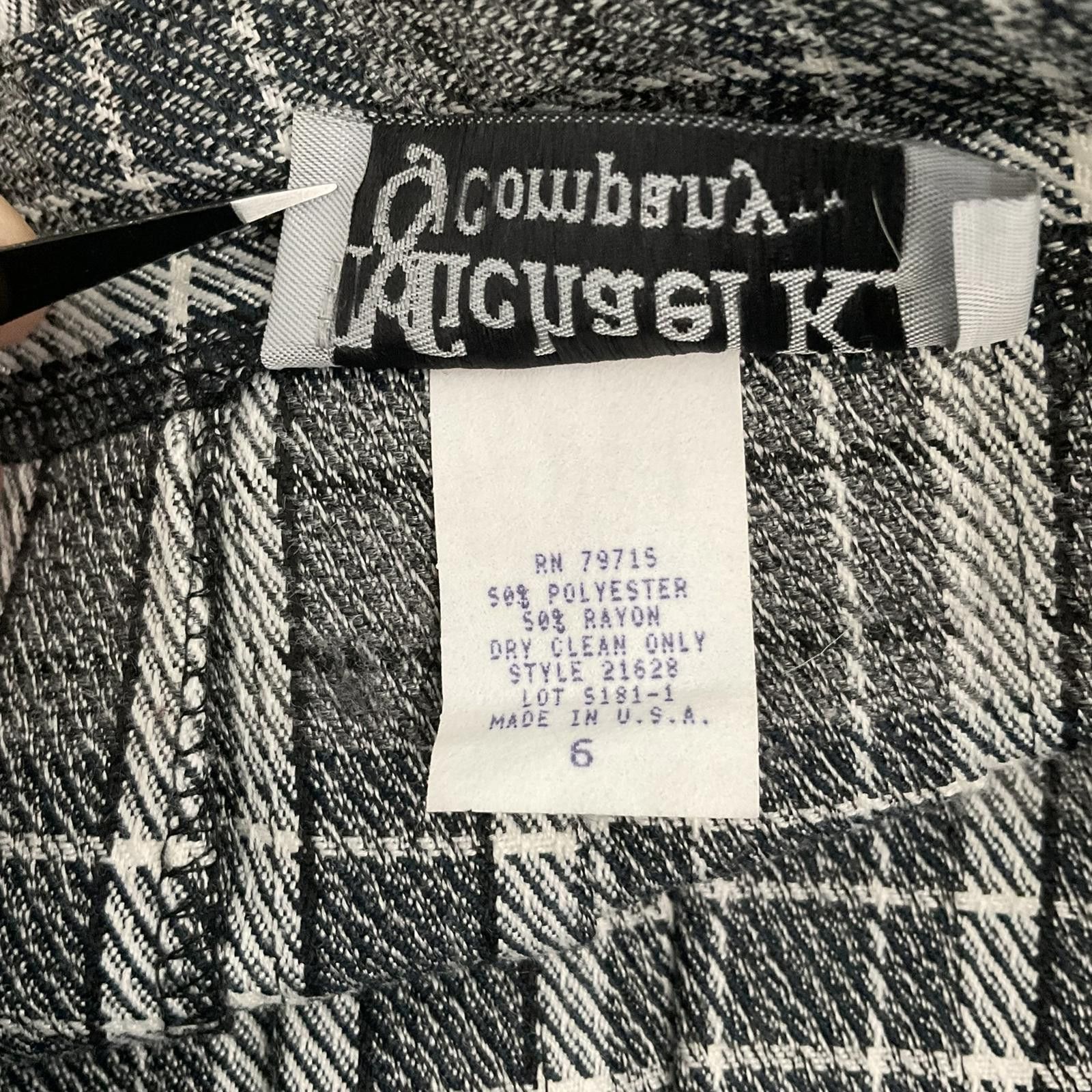 Vintage vintage 80s pleated grey plaid knit knee length shirt size 6 Size 28" / US 6 / IT 42 - 3 Thumbnail