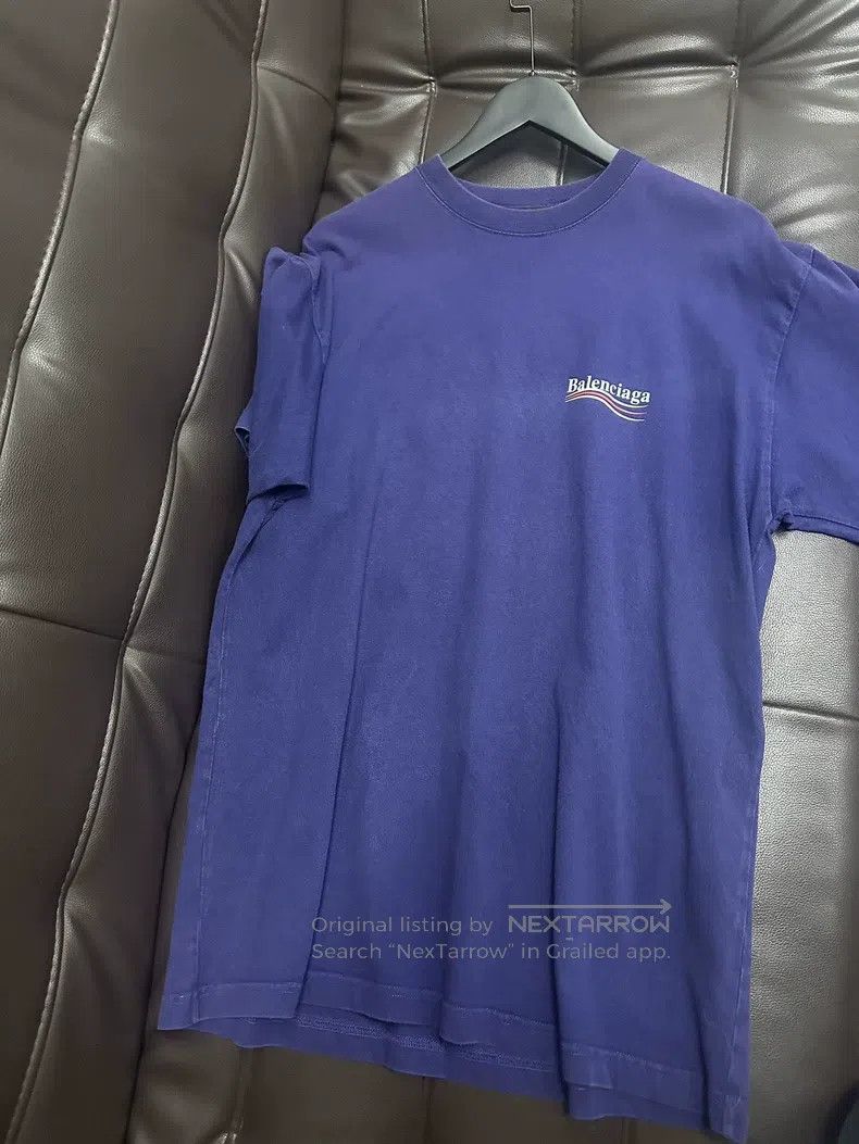 Balenciaga Balenciaga Blue Cola Short Sleeve Size US S / EU 44-46 / 1 - 1 Thumbnail