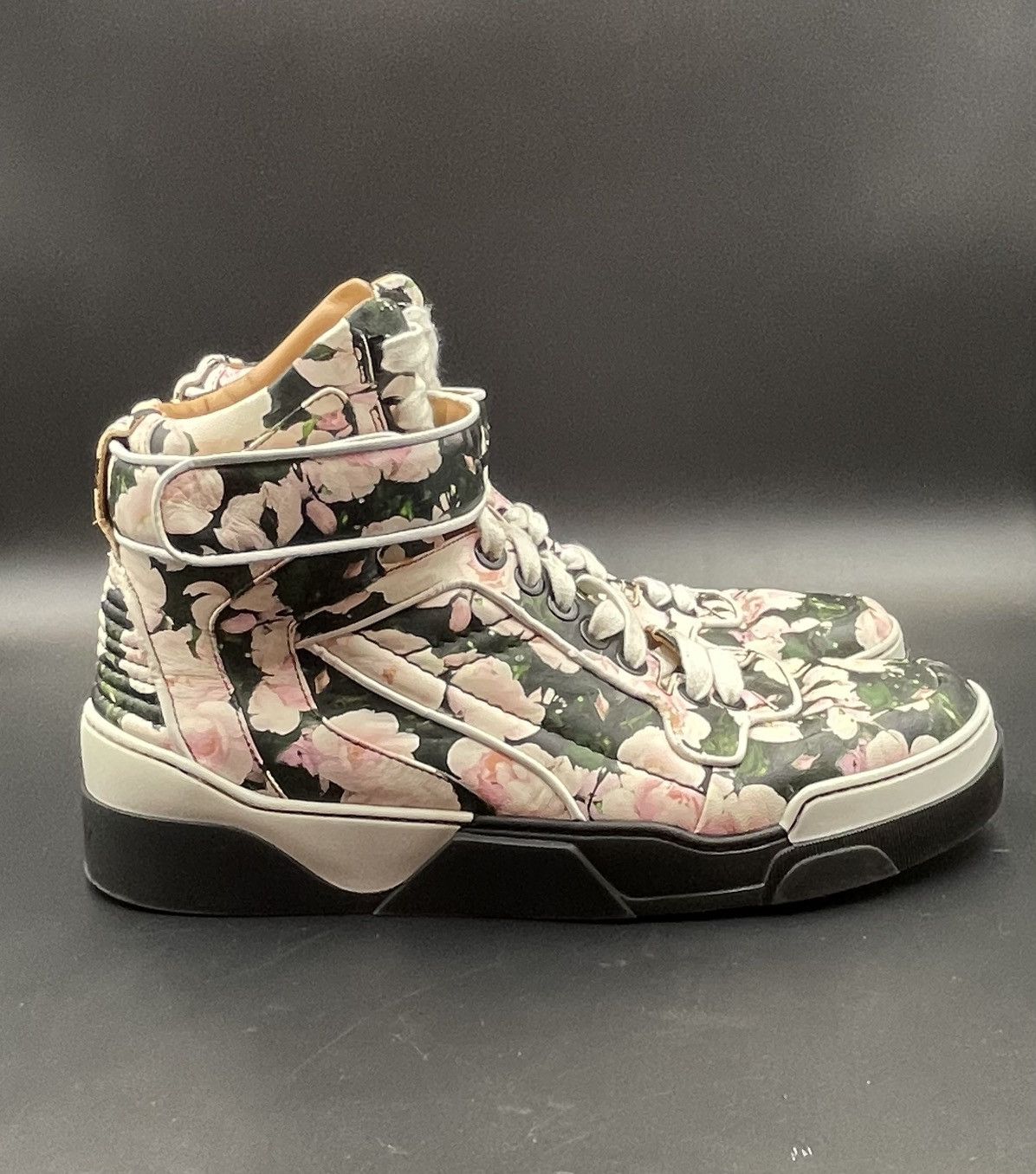 Givenchy Givenchy Tyson Floral High Top Sneaker Size US 12 / EU 45 - 5 Thumbnail