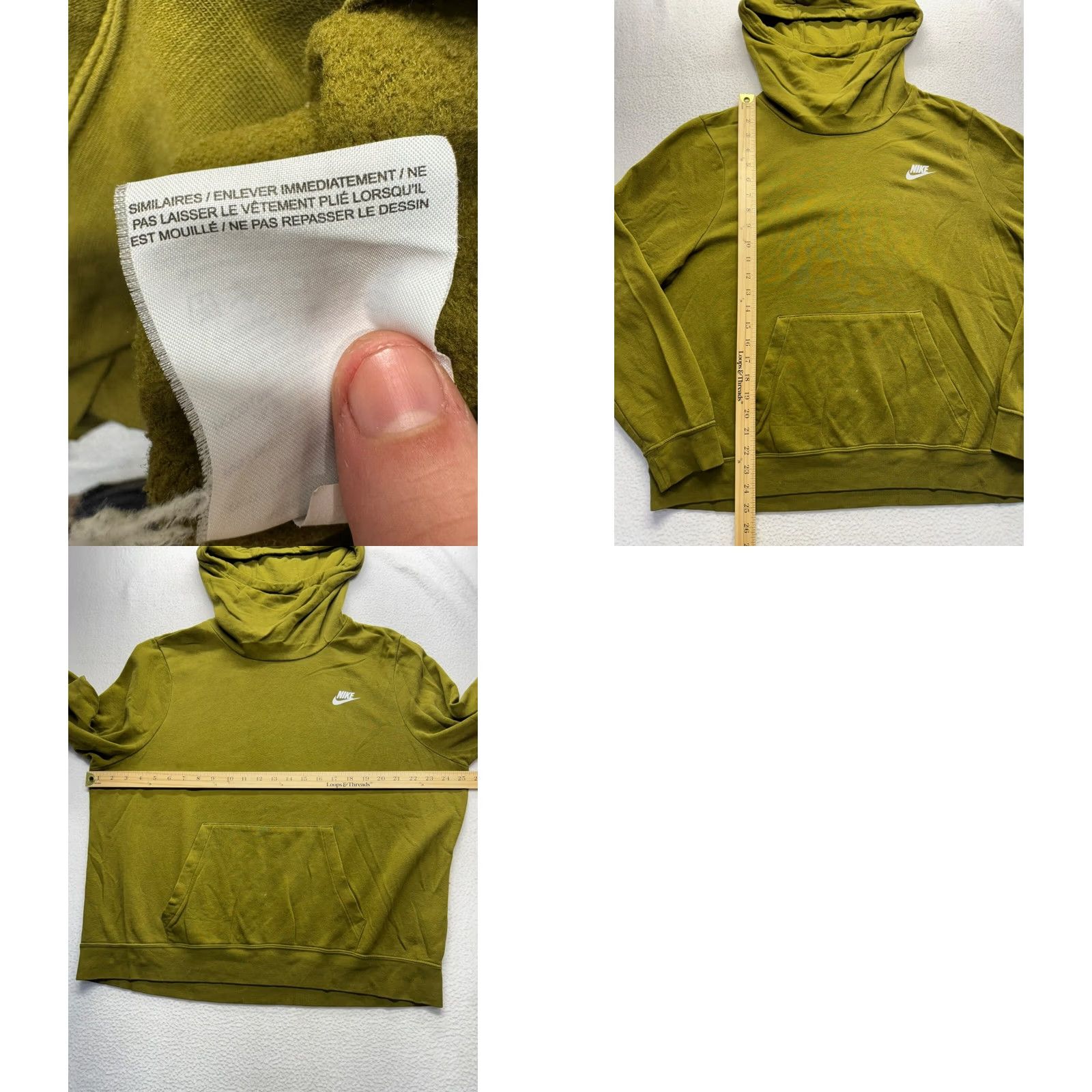 Nike VINTAGE Men’s Nike Hoodie Mens XLarge Green Pullover Hoodie Nike Swoosh 24in length 25 1/2in pit to pit Athletic Size US XL / EU 56 / 4 - 8 Thumbnail