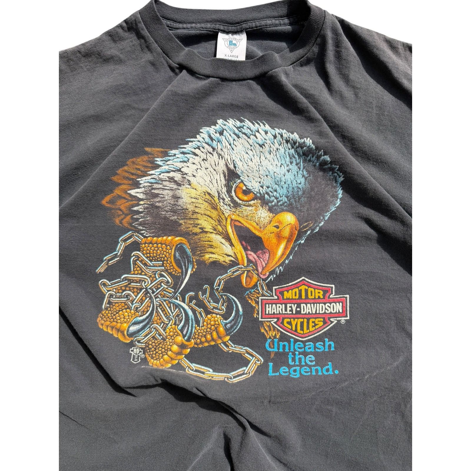 Harley Davidson Vintage Faded Harley Davidson Unleash the Legend Eagle Tee Size US XL / EU 56 / 4 - 3 Thumbnail