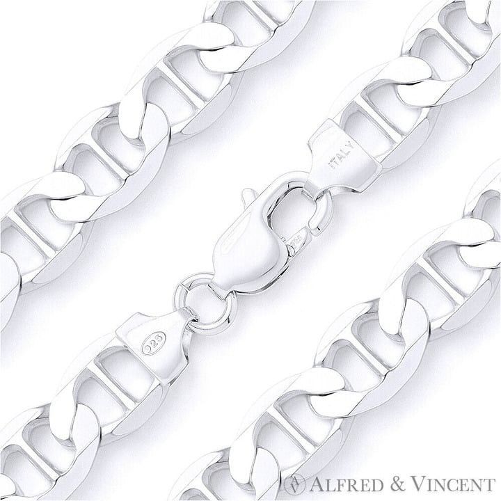 Other 12mm Mariner Chain Necklace in .925 Sterling Silver - 24" Size ONE SIZE - 1 Preview