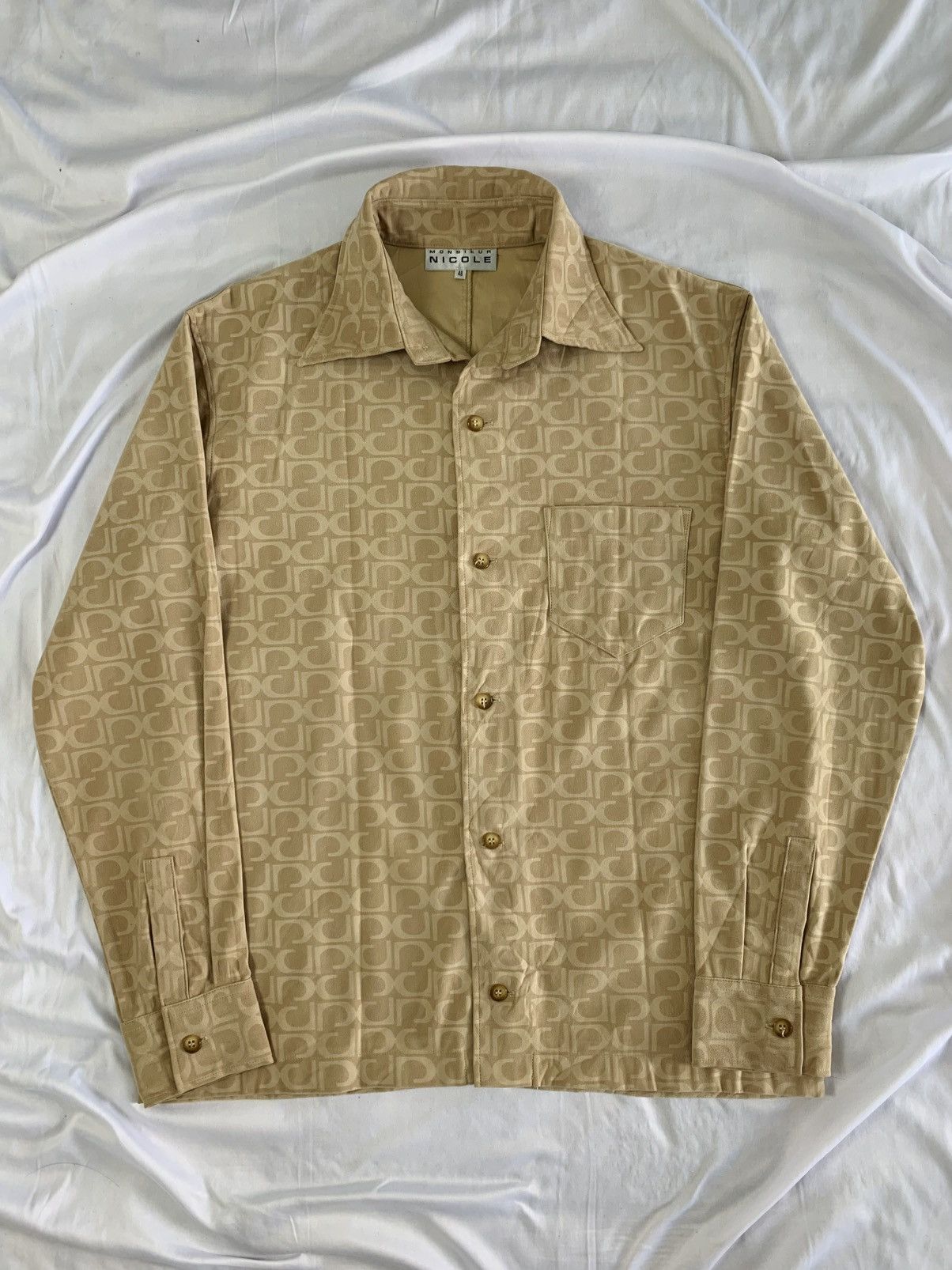 Nicole Club Nicole monsieur's velvet monogram shirt Size US M / EU 48-50 / 2 - 4 Thumbnail