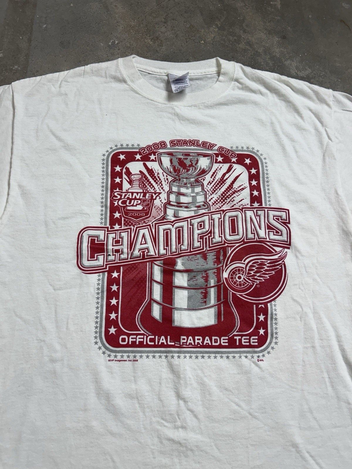 Delta Vintage 2008 Detroit Red Wings NHL Champions T-Shirt Size US L / EU 52-54 / 3 - 3 Thumbnail