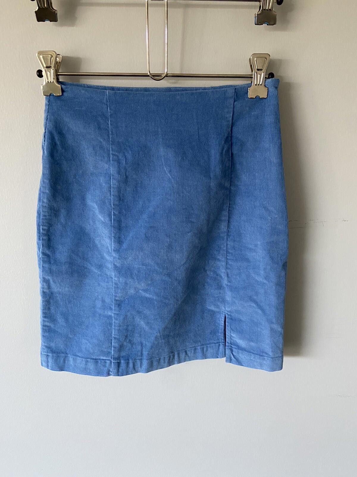 Designer Sportsgirl skirt mini Blue Corduroy cotton zip - Size 4 Size 25" / US 0 / IT 36 - 1 Thumbnail
