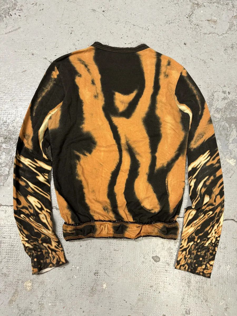 Just Cavalli SS2002 Cavalli Orange & Black Hallucination Longsleeves Size XS / US 0-2 / IT 36-38 - 2 Thumbnail