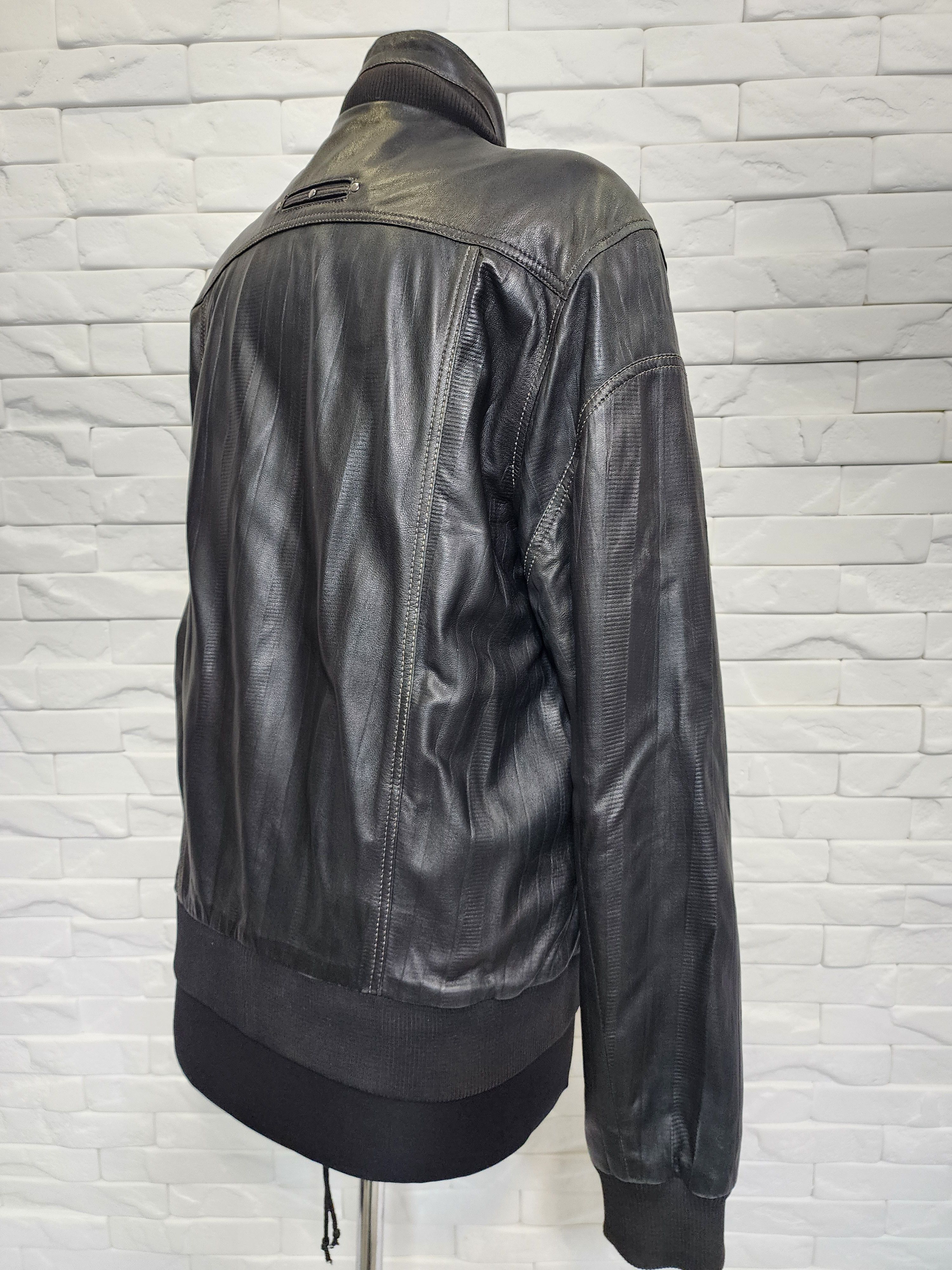 Genuine Leather Black Genuine Leather Jacket: Men's Zippered Sport Style Size US L / EU 52-54 / 3 - 4 Thumbnail