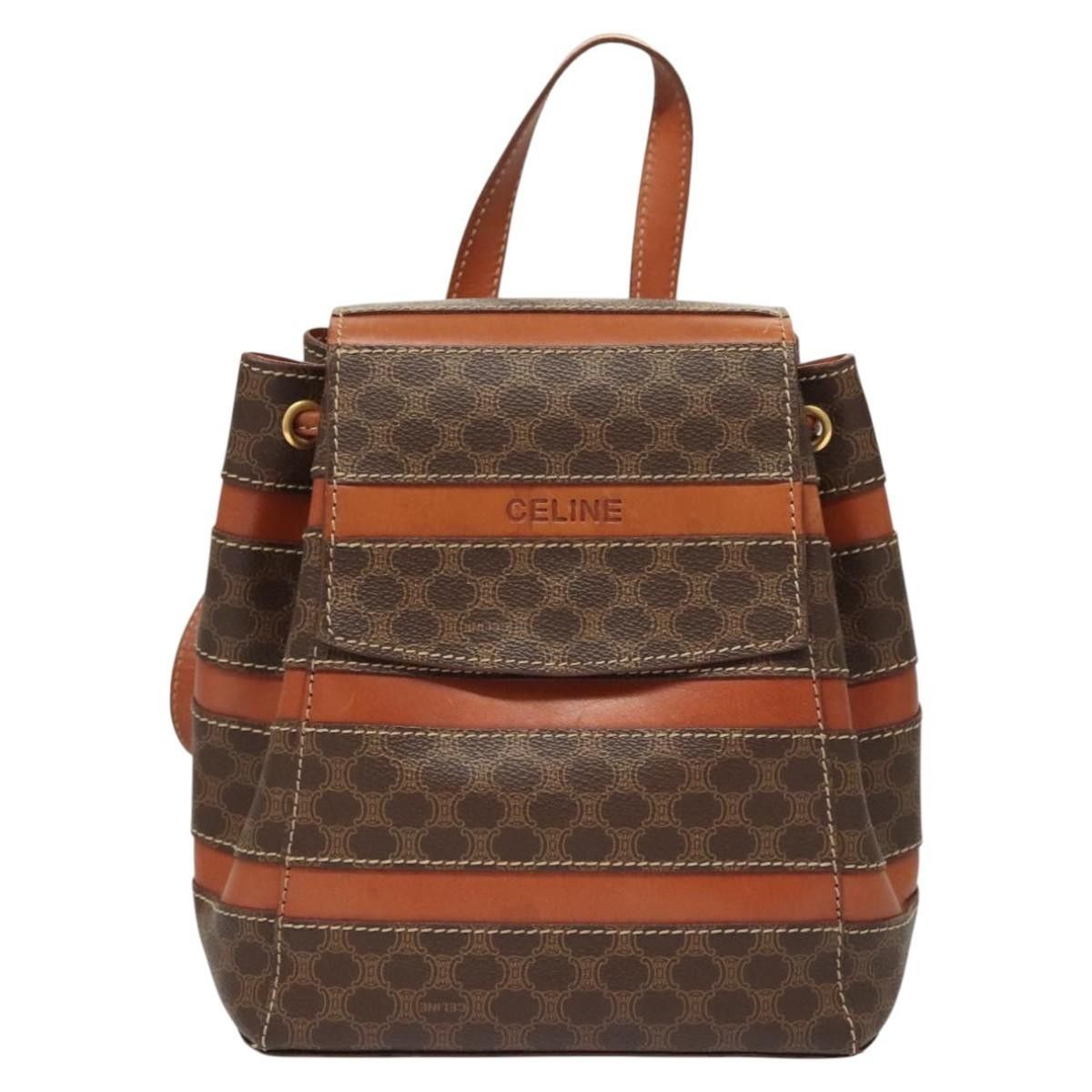 Celine Celine Vintage Drawstring Flap Backpack Macadam Coated Canvas Size ONE SIZE - 1 Thumbnail