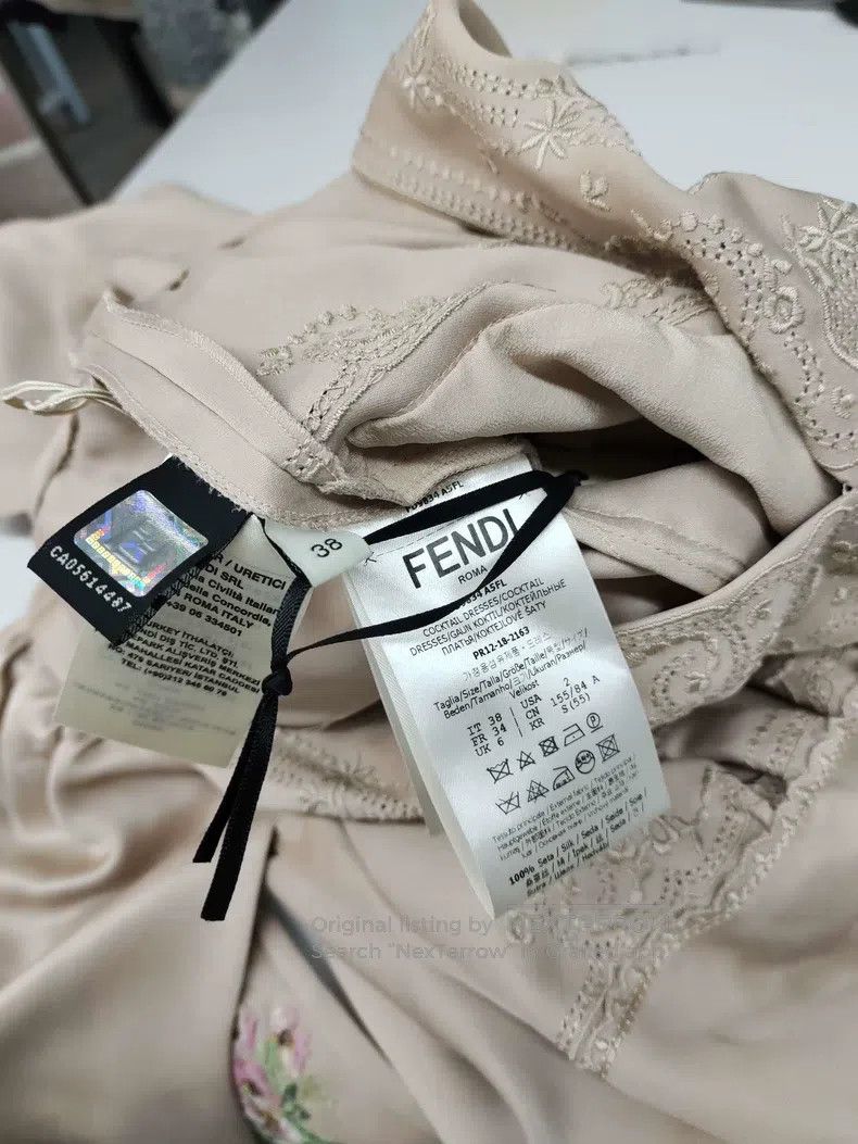 Fendi Fendi Heavy embroidery elegant long dress Size XXS / US 00 / IT 34 - 4 Thumbnail