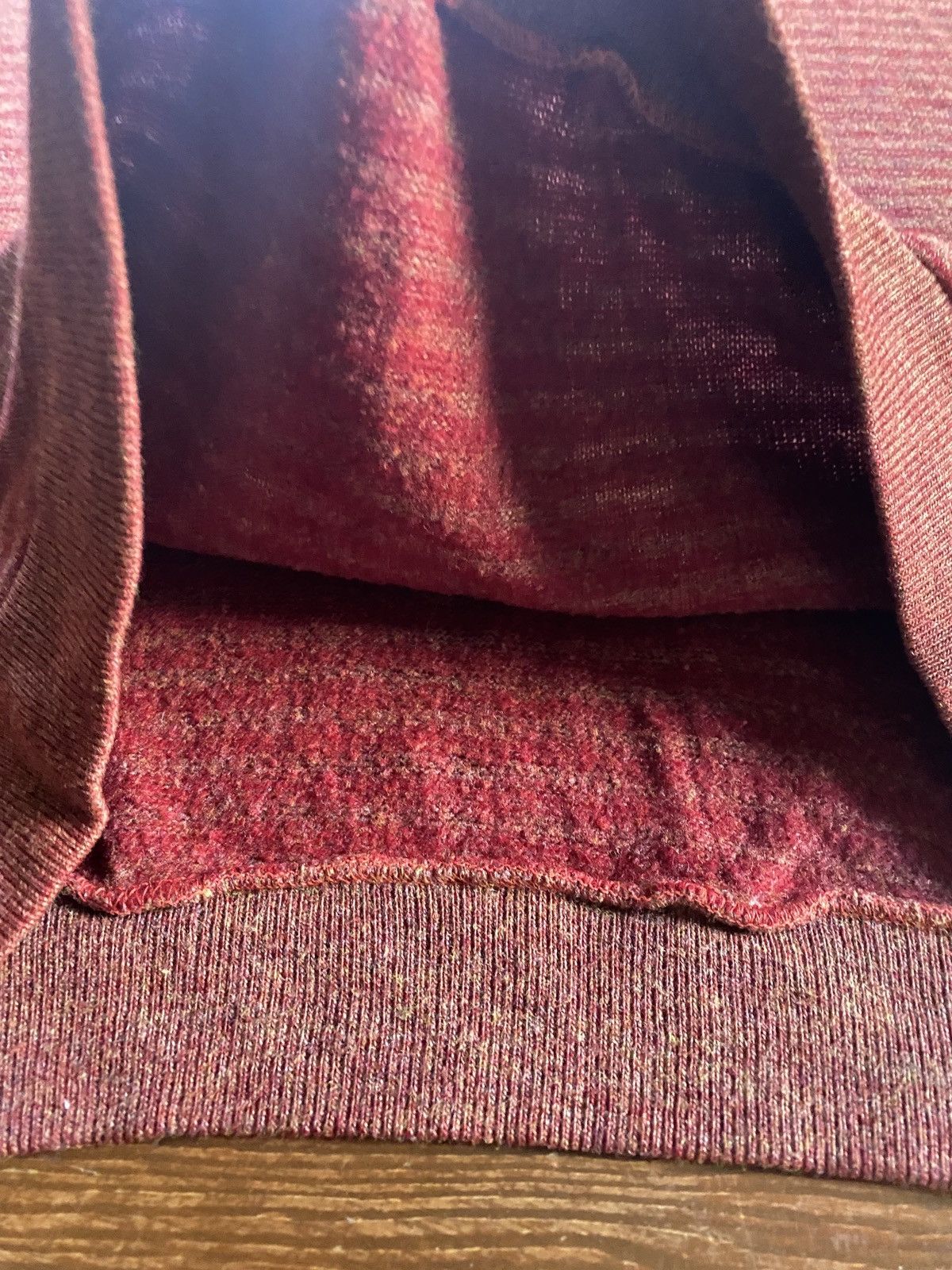 Vintage Vintage 60’s Creslon & Rayon Maroon Striped Knit Sweater Size US M / EU 48-50 / 2 - 5 Thumbnail
