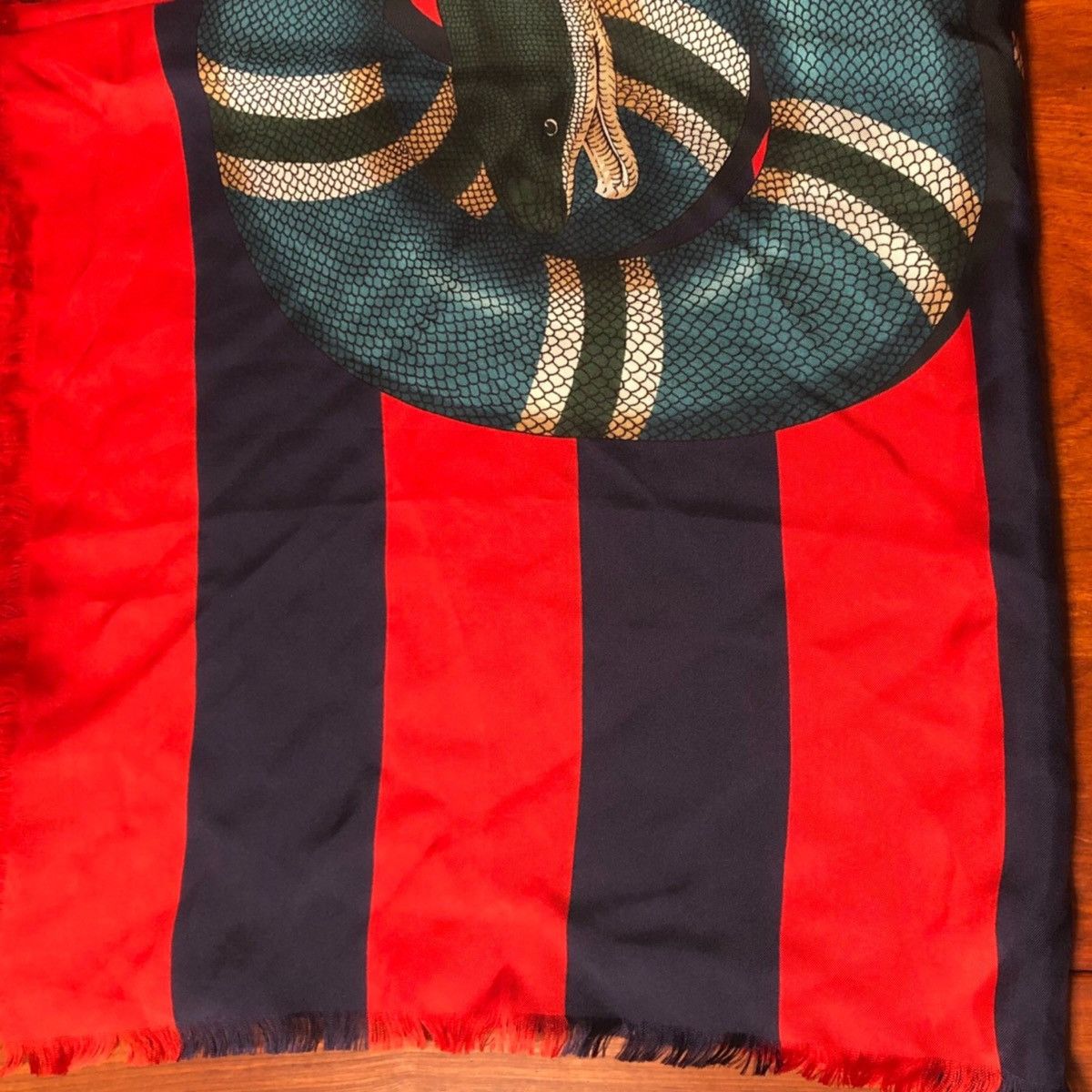 GUCCI Kingsnake Wool-Silk Scarf