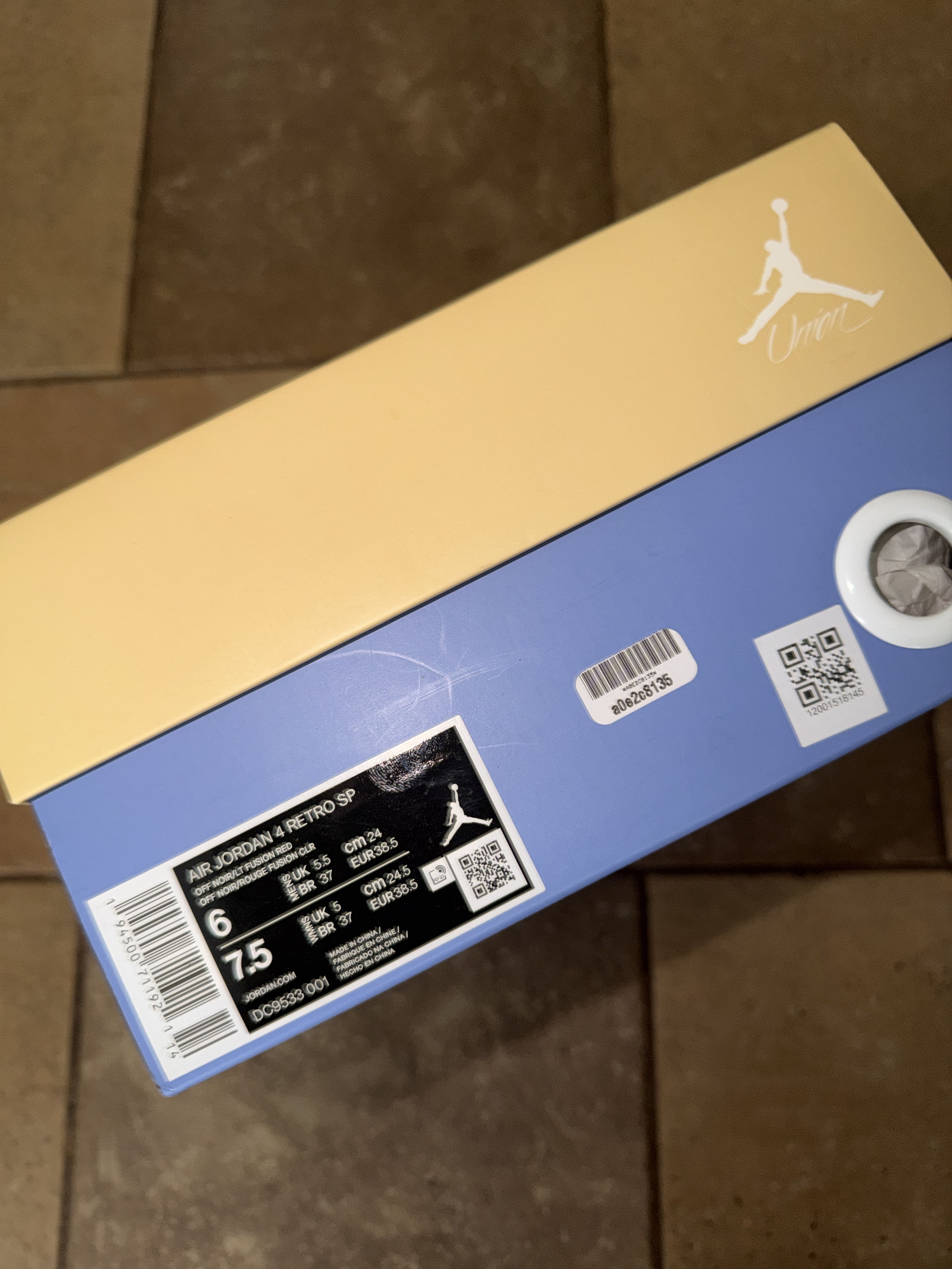 Jordan Brand Union LA x Air Jordan 4 Retro ‘Off Noir’ Size US 6 / EU 39 - 2 Thumbnail