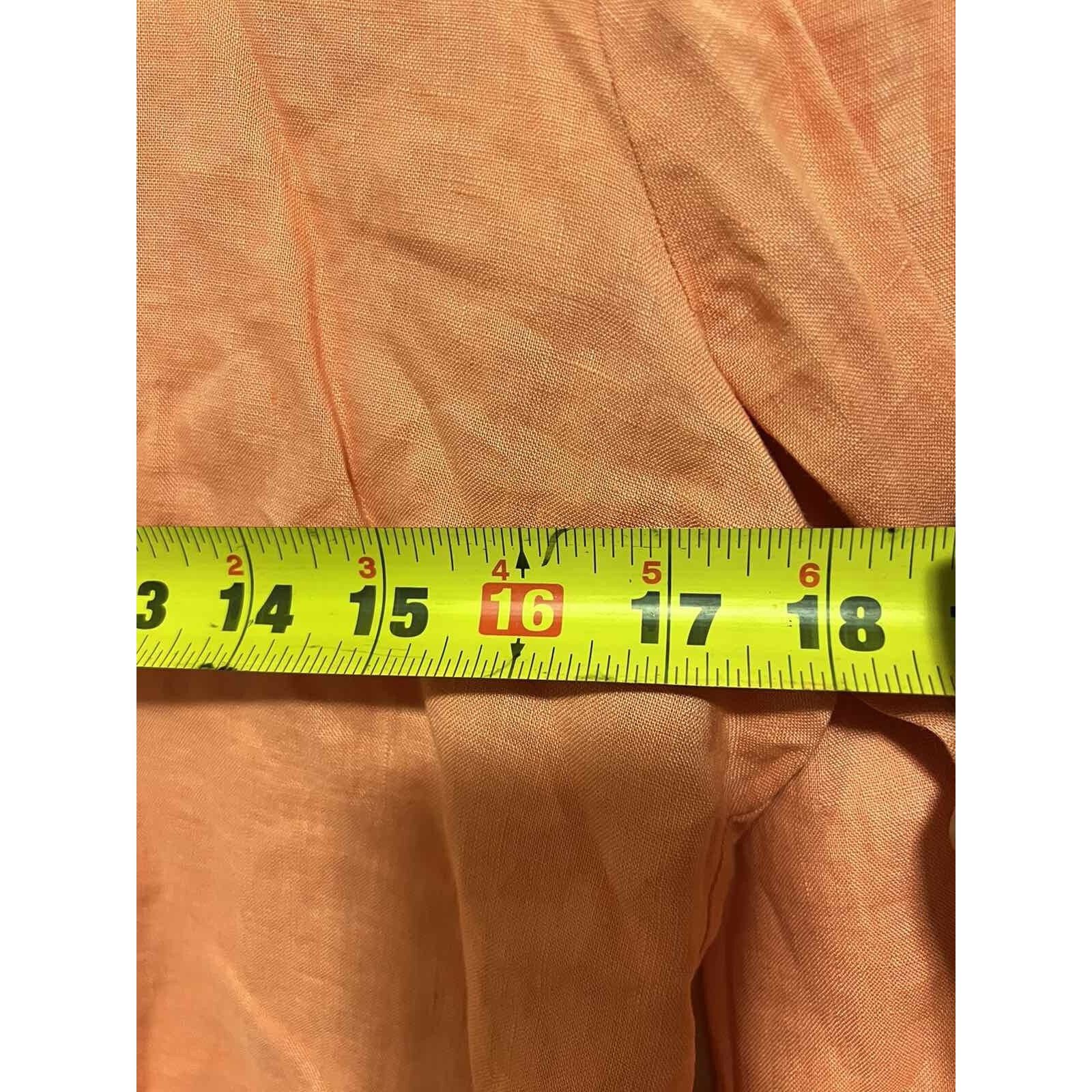 Anthropologie Anthro HARBOR Women's salmon pink button up Size M A000173 Size M / US 6-8 / IT 42-44 - 5 Thumbnail