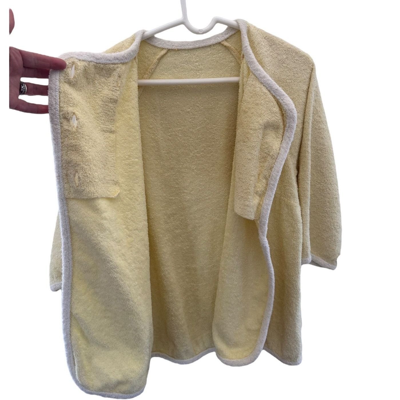 Vintage Vtg Terrycloth robe jacket double breasted beach pool yellow Size M / US 6-8 / IT 42-44 - 8 Thumbnail
