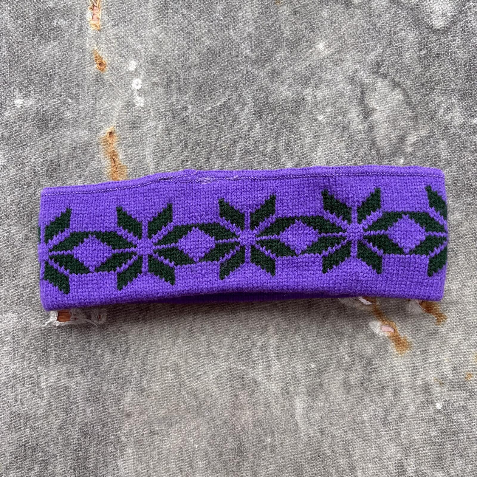 Vintage Vintage 80s 90s Winter Park Snowflakes Purple Ski Headband Size ONE SIZE - 2 Thumbnail