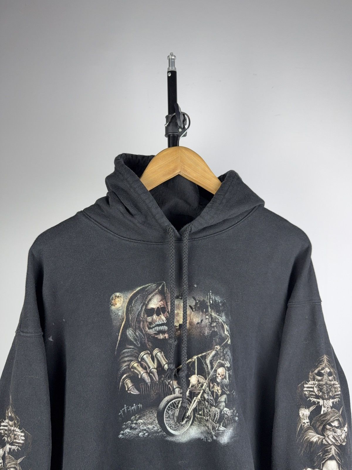 Harley Davidson Vintage 90s Faded Biker Death on Harley Logo Moto Hoodie Size US L / EU 52-54 / 3 - 2 Thumbnail