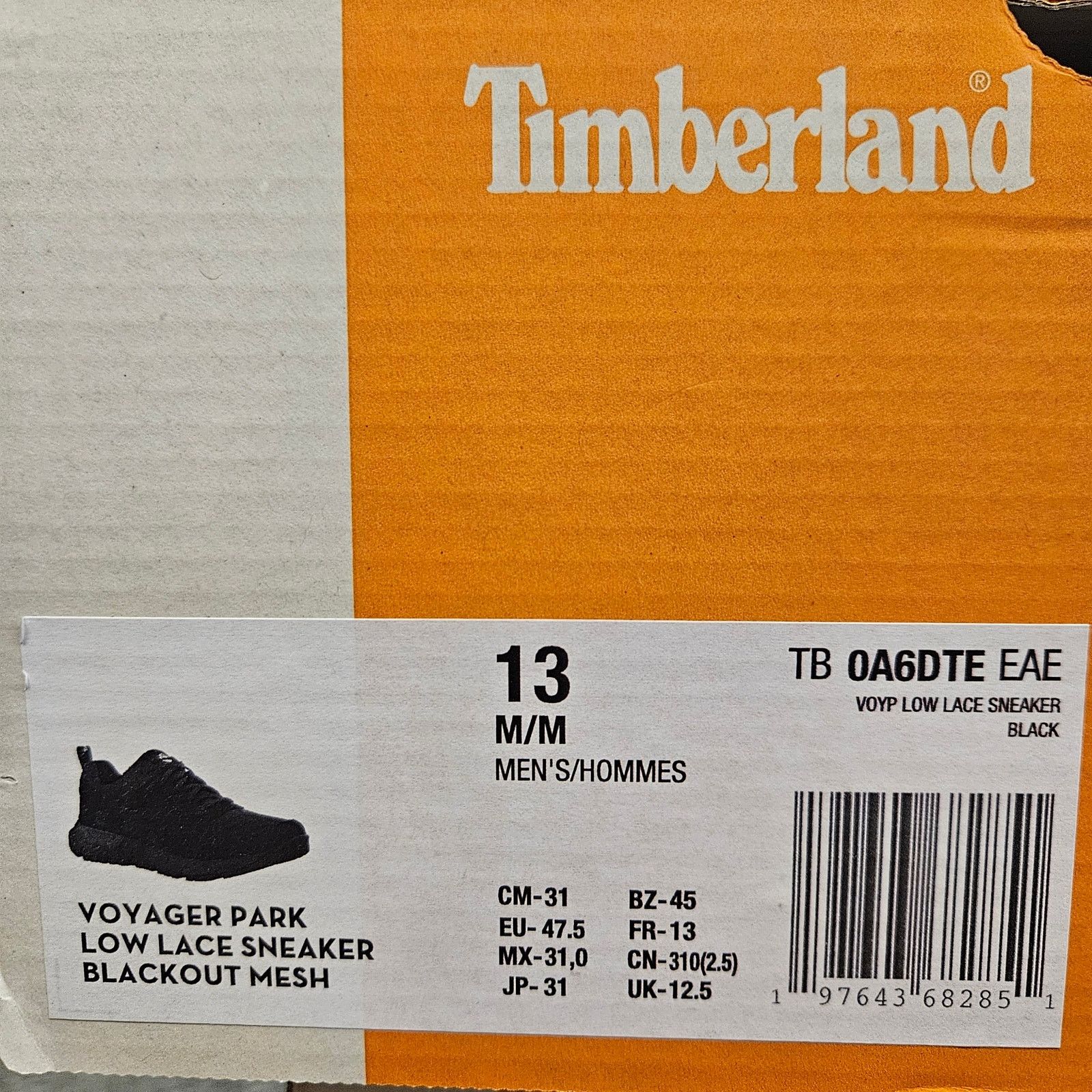 Timberland TIMBERLAND MEN'S 13 VOYAGER PARK LOW LACE SNEAKER BLACKOUT Size US 13 / EU 46 - 9 Thumbnail