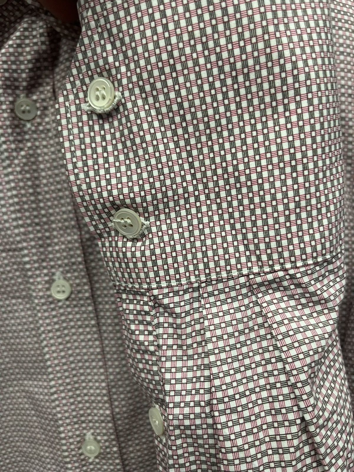 Miu Miu Miu Miu Italy Vintage Micro-Grid Dress Shirt - NWOT Size US M / EU 48-50 / 2 - 6 Thumbnail