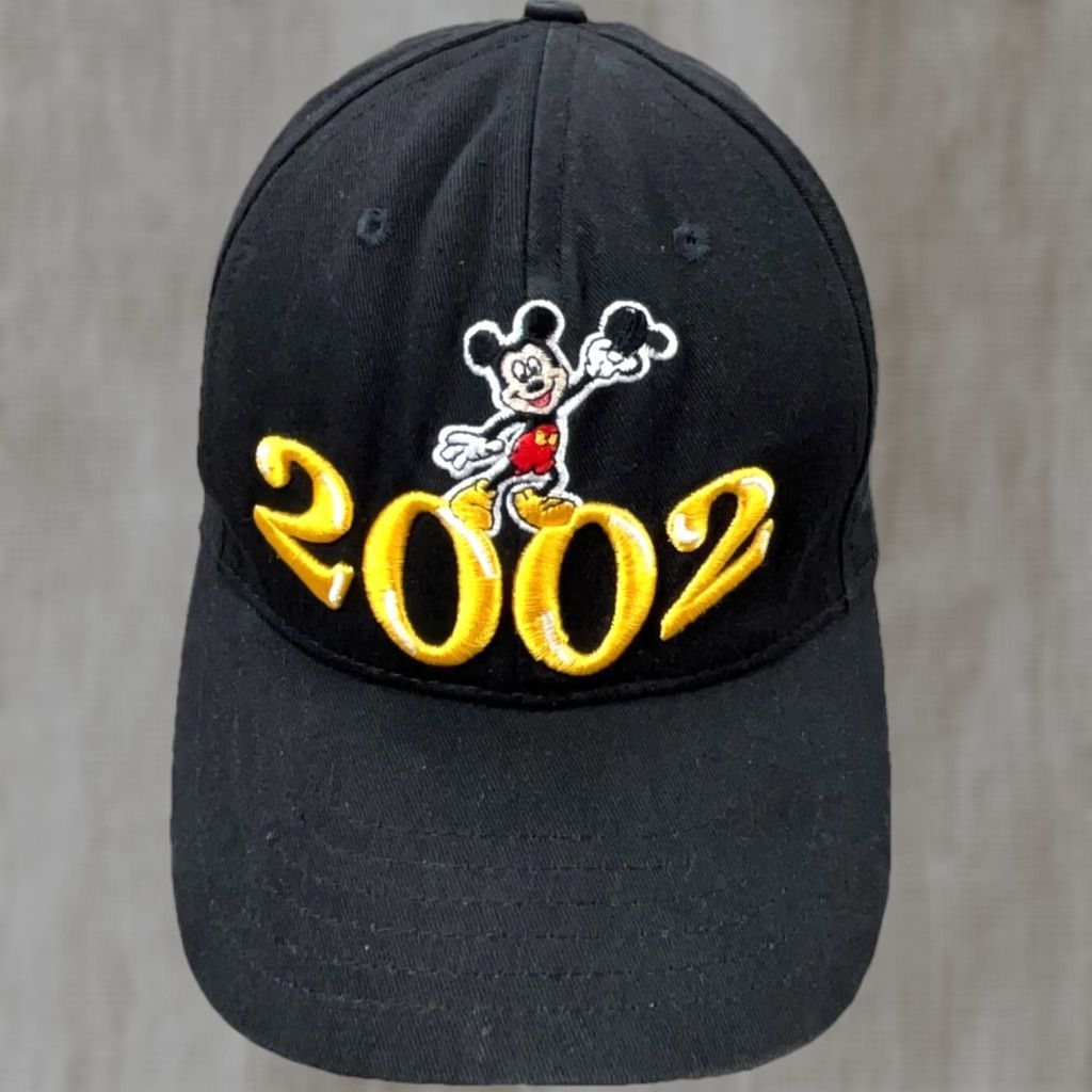 Disney VINTAGE Disney Hat Cap Strap Back Black Yellow 2002 Baseball Cap Men Adjustable Disney World 90s Retro Cartoon Logo Hipster Mens Size ONE SIZE - 1 Thumbnail