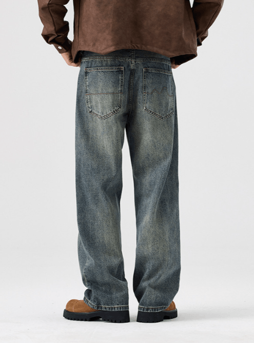 Japanese Brand American washed distressed men's cleanfit vintage jeans Size US 32 / EU 48 - 4 Thumbnail