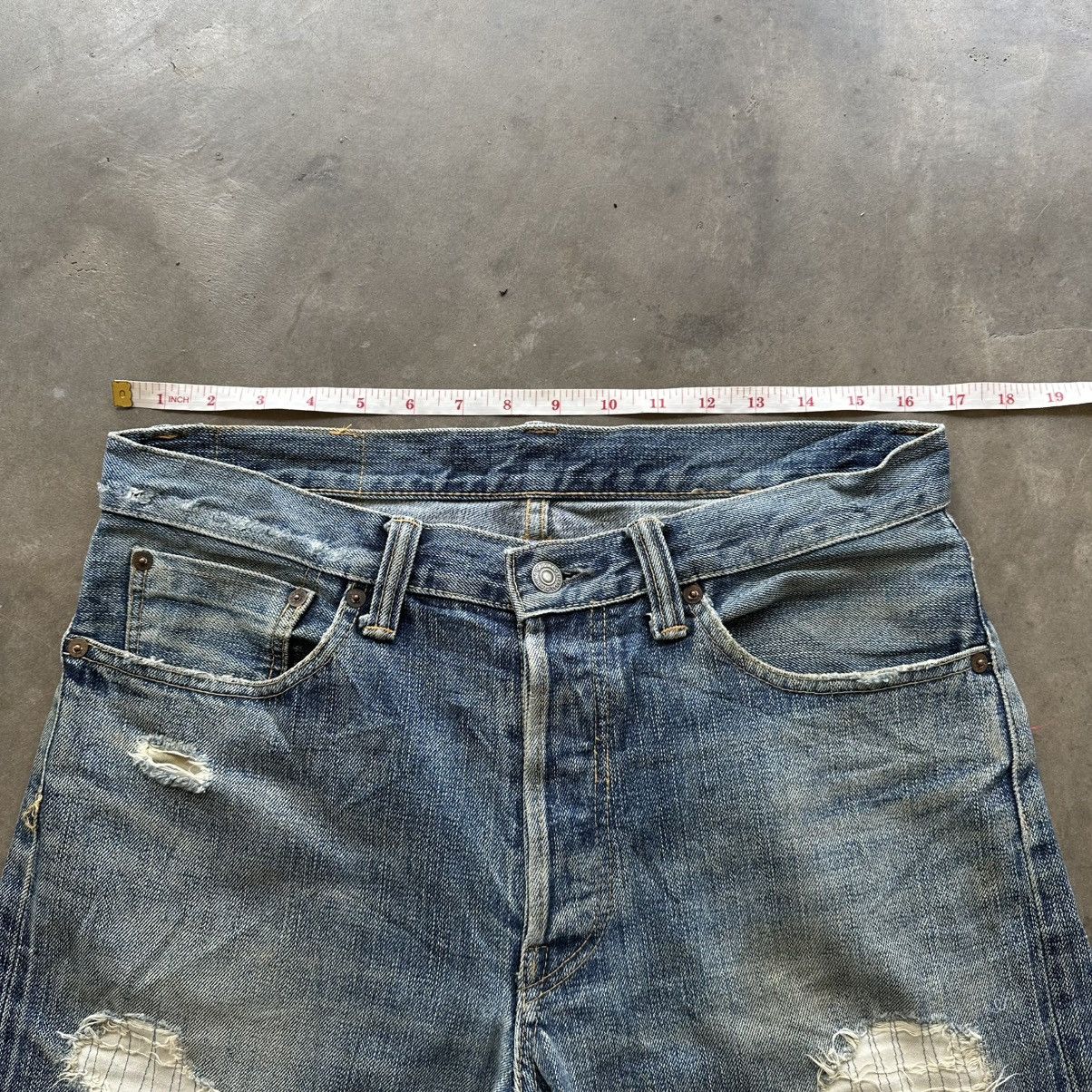 If Six Was Nine Vintage Japanese Distressed Faded Denim Jean Pant W33 Size US 33 - 9 Thumbnail