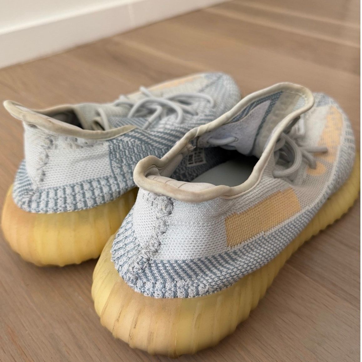 Yeezy Adidas Yeezy Boost 350 V2 Ash Blue Mens 12 Grey Sneakers Size US 12 / EU 45 - 3 Thumbnail