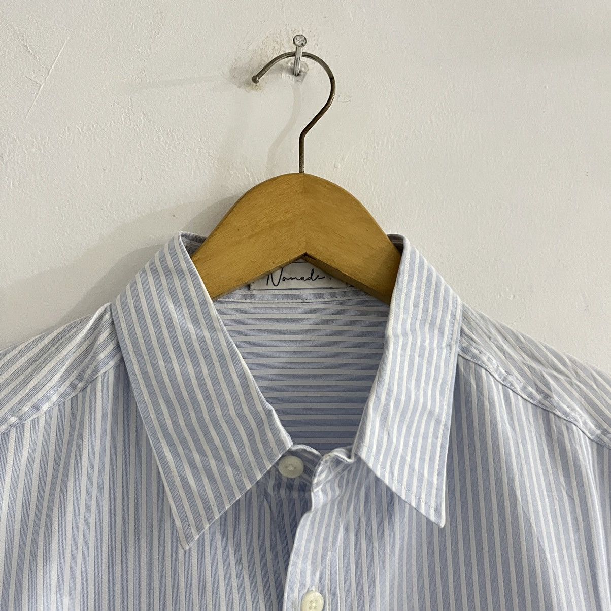 Issey Miyake Nomade - Blue White Striped Iconic Shirt Size US L / EU 52-54 / 3 - 4 Thumbnail