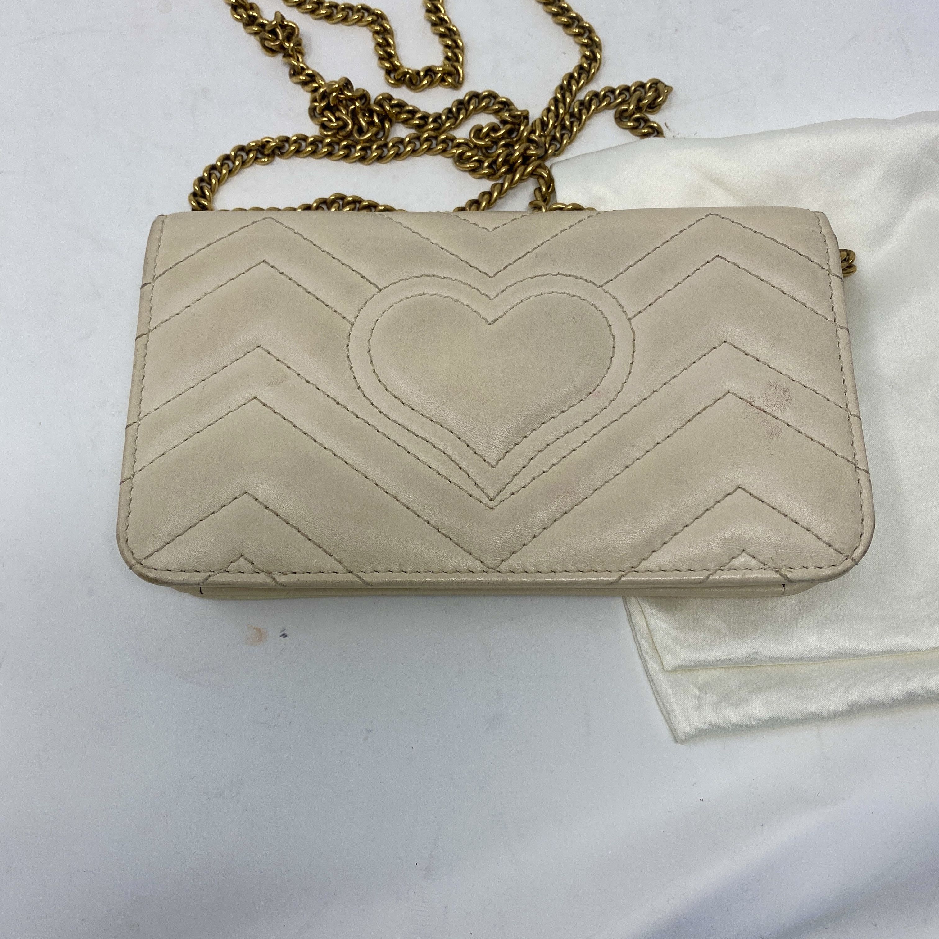 Gucci Gucci Calfskin Matelasse GG Marmot Mini Bag Cream Size ONE SIZE - 4 Thumbnail