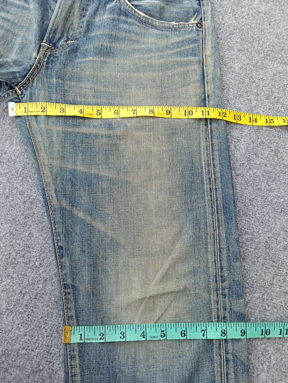 Edwin EDWIN Made In Japan Denim Jeans Vintage Wash Distressed Look Size US 33 - 4 Thumbnail