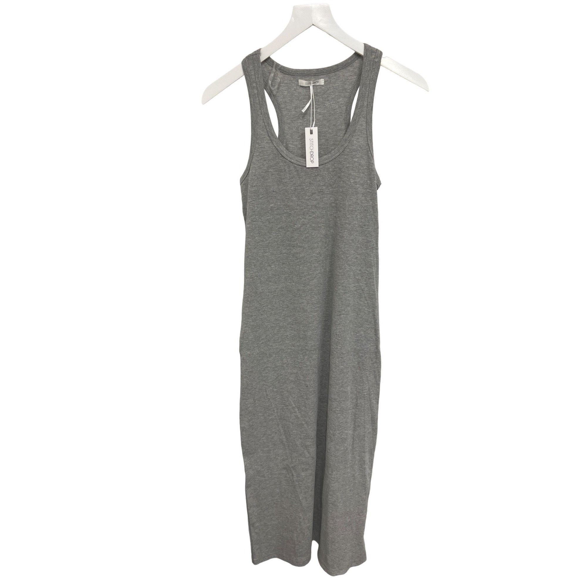 Other Stitchdrop Heather Grey Racerback Ribbed Midi Dress Size S / US 4 / IT 40 - 1 Thumbnail