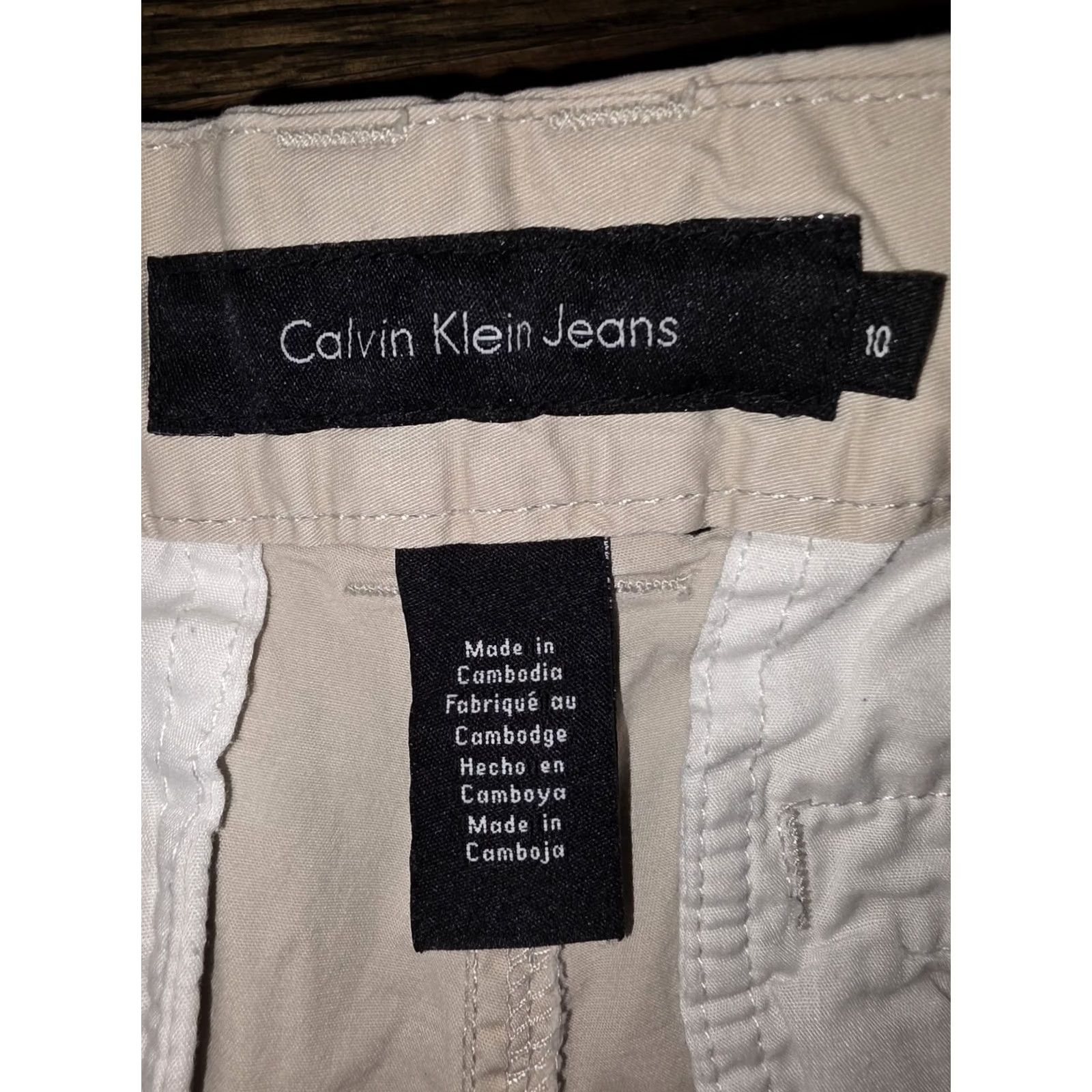 Calvin Klein CALVIN KLEIN White Stretch Cotton 3.5" Casual Summer Shorts Size 10 Women Woven Chino Linen Summer Casual Mens Womens Size 32" / US 10 / IT 46 - 5 Thumbnail