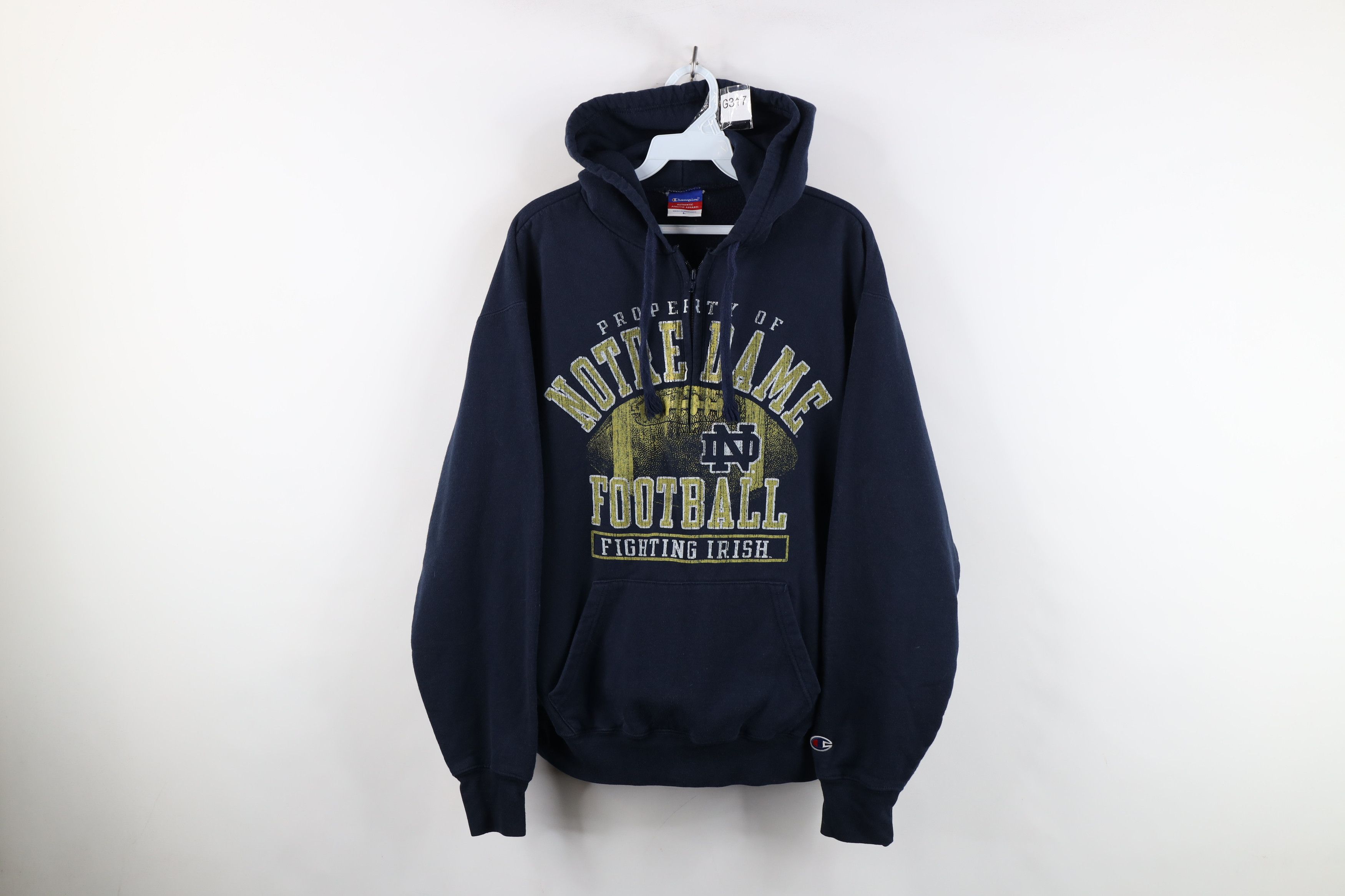 Champion Vintage Champion Dame University Half Zip Hoodie Sweatshirt Size US L / EU 52-54 / 3 - 1 Thumbnail