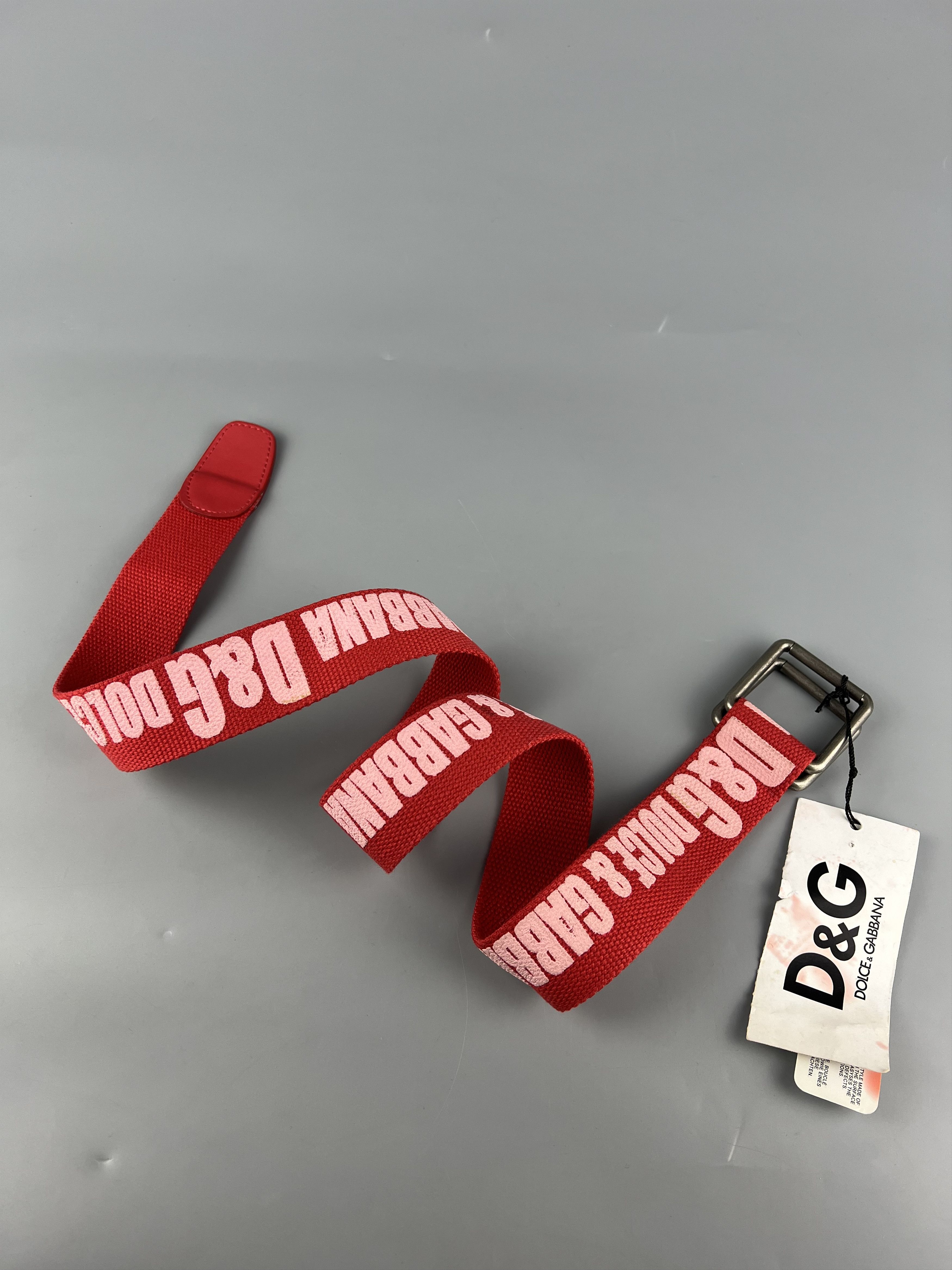 Dolce Gabbana Women's Red Cloth Belt Monogram