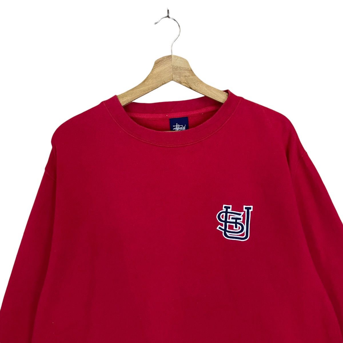 Stussy × Vintage Vintage 90s Stussy Small Logo Crewneck Sweatshirt Size US L / EU 52-54 / 3 - 4 Thumbnail
