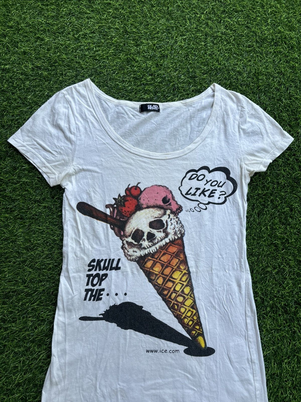 Hysteric Glamour Y2k Glad News Ice Cream Skull Women's Tshirt Size M / US 6-8 / IT 42-44 - 2 Thumbnail