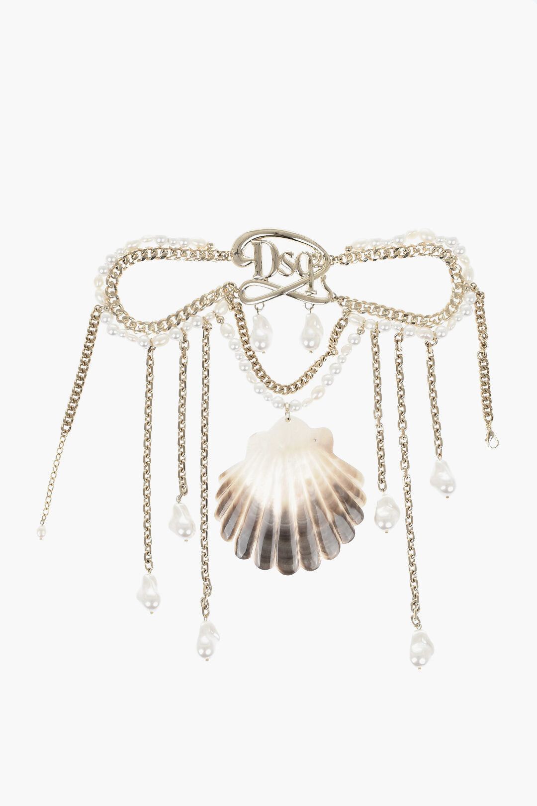 Dsquared2 Brass Choker with Pearls and Shells Size ONE SIZE - 1 Thumbnail
