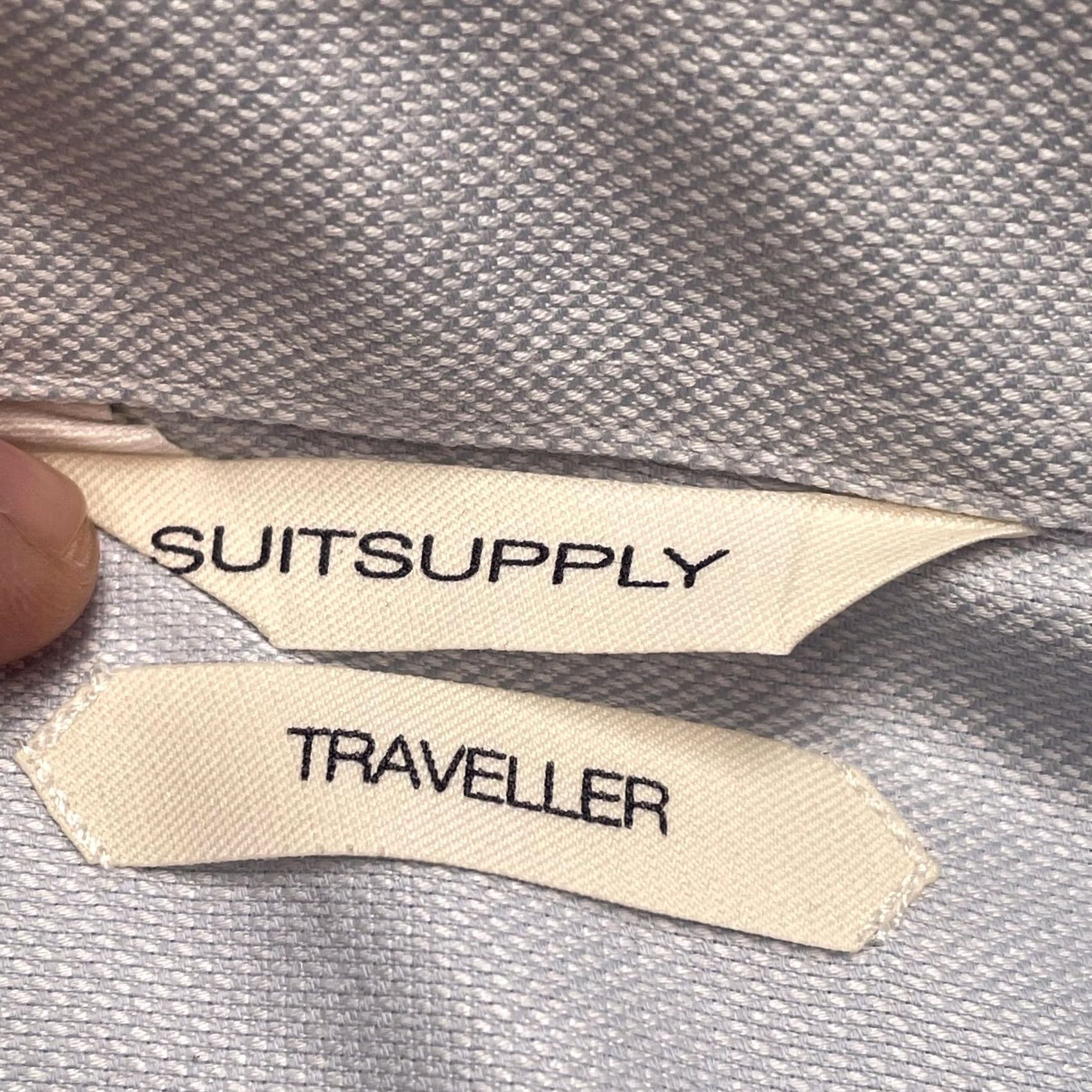 Suitsupply Suitsupply Shirt Mens 44 17.5 Blue Traveller Long Sleeve Button Up Slim Fit Size US XXL / EU 58 / 5 - 2 Thumbnail