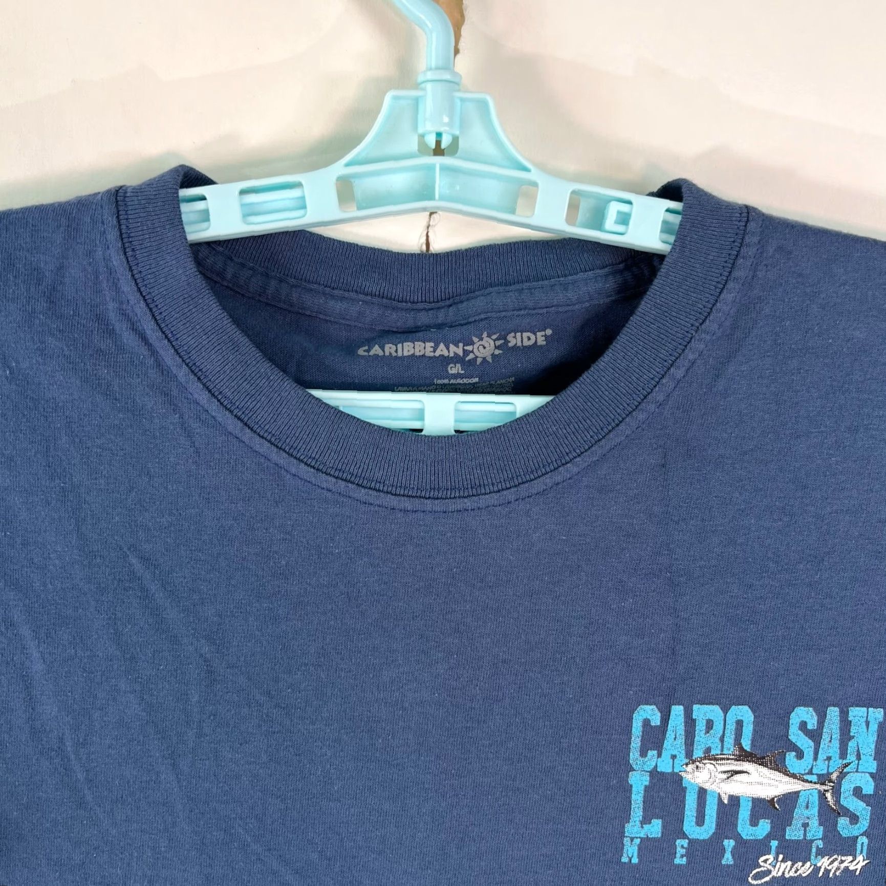 Vintage Cabo San Lucas Mexico T Shirt Adult Size L Blue Graphic Tee shirt Men Tropical 90s Concert Mens Size US L / EU 52-54 / 3 - 4 Thumbnail