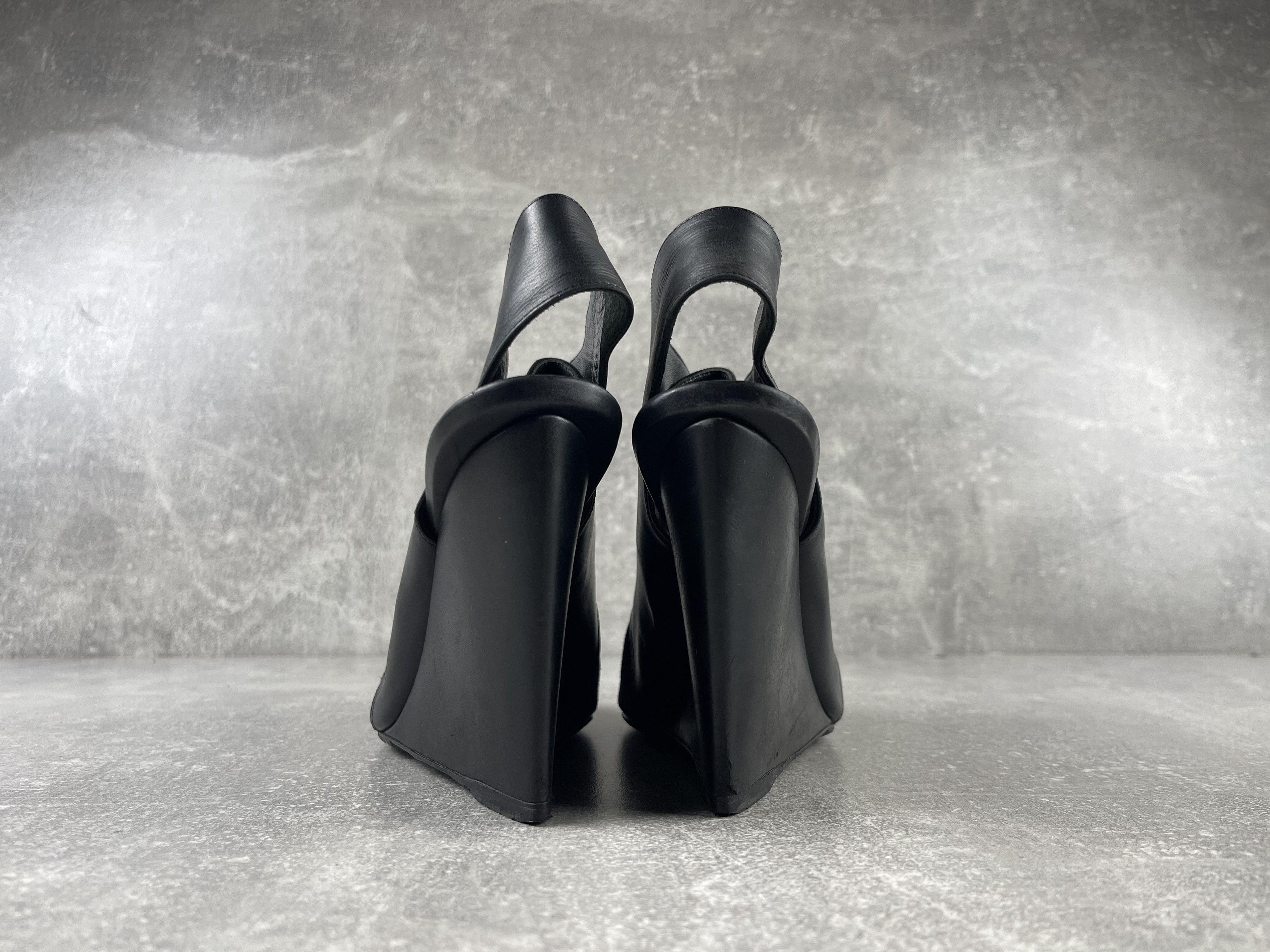 Christian Dior Monsieur Christian Dior Raf Simons Era AUTH Leather Wedge Heels Shoes Size US 7.5 / IT 37.5 - 6 Thumbnail