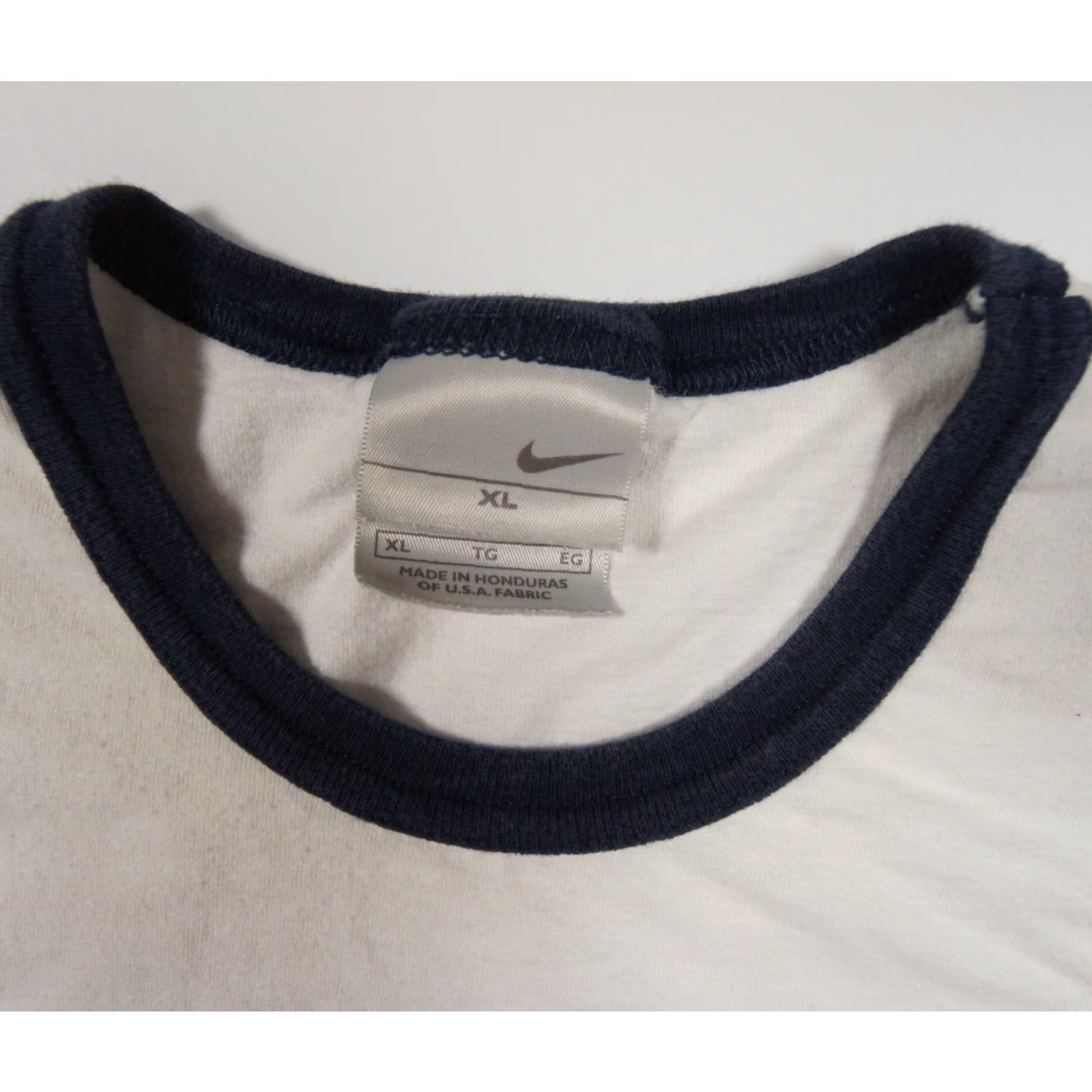 Nike VINTAGE Nike Shirt Mens XLarge White Ringer Tee Swoosh Crewneck Short Sleeve 80s 90s Size US XL / EU 56 / 4 - 7 Thumbnail