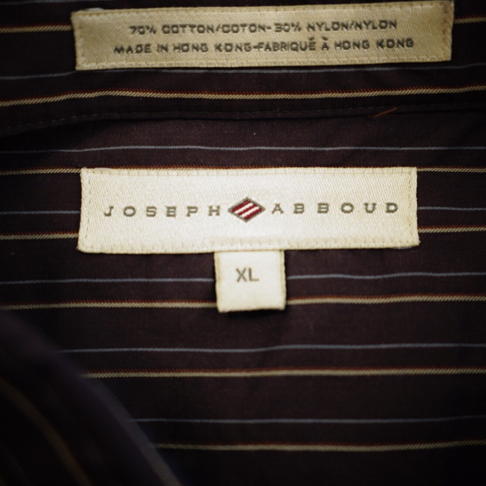 Joseph Abboud Joseph Abboud Purple Tan Striped Cotton Nylon XL Pocket Coll Size US XL / EU 56 / 4 - 8 Thumbnail