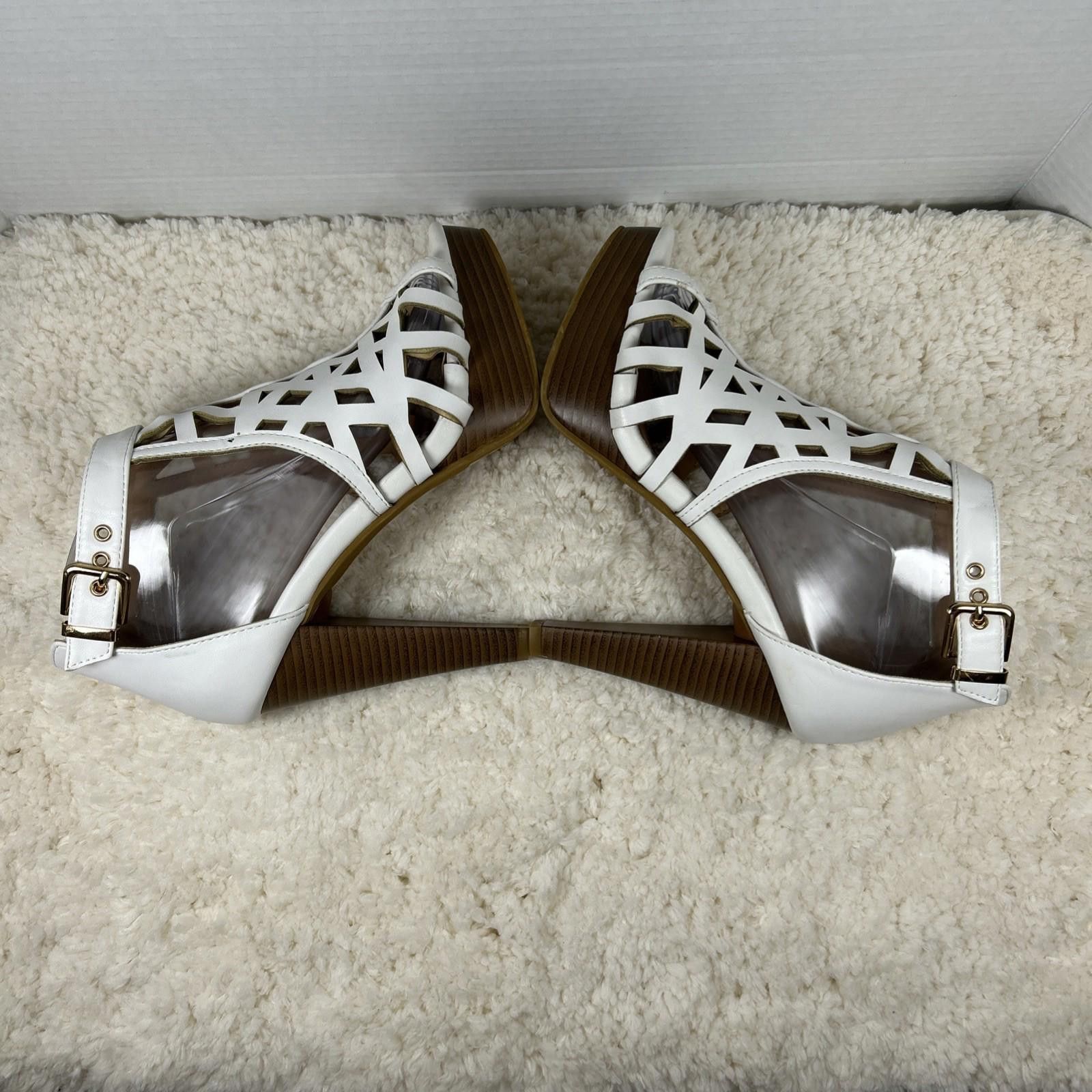 Other TRENDSup Collection Open Toe Sz 7.5 Ankle Strap Heels White Size US 7.5 / IT 37.5 - 3 Thumbnail