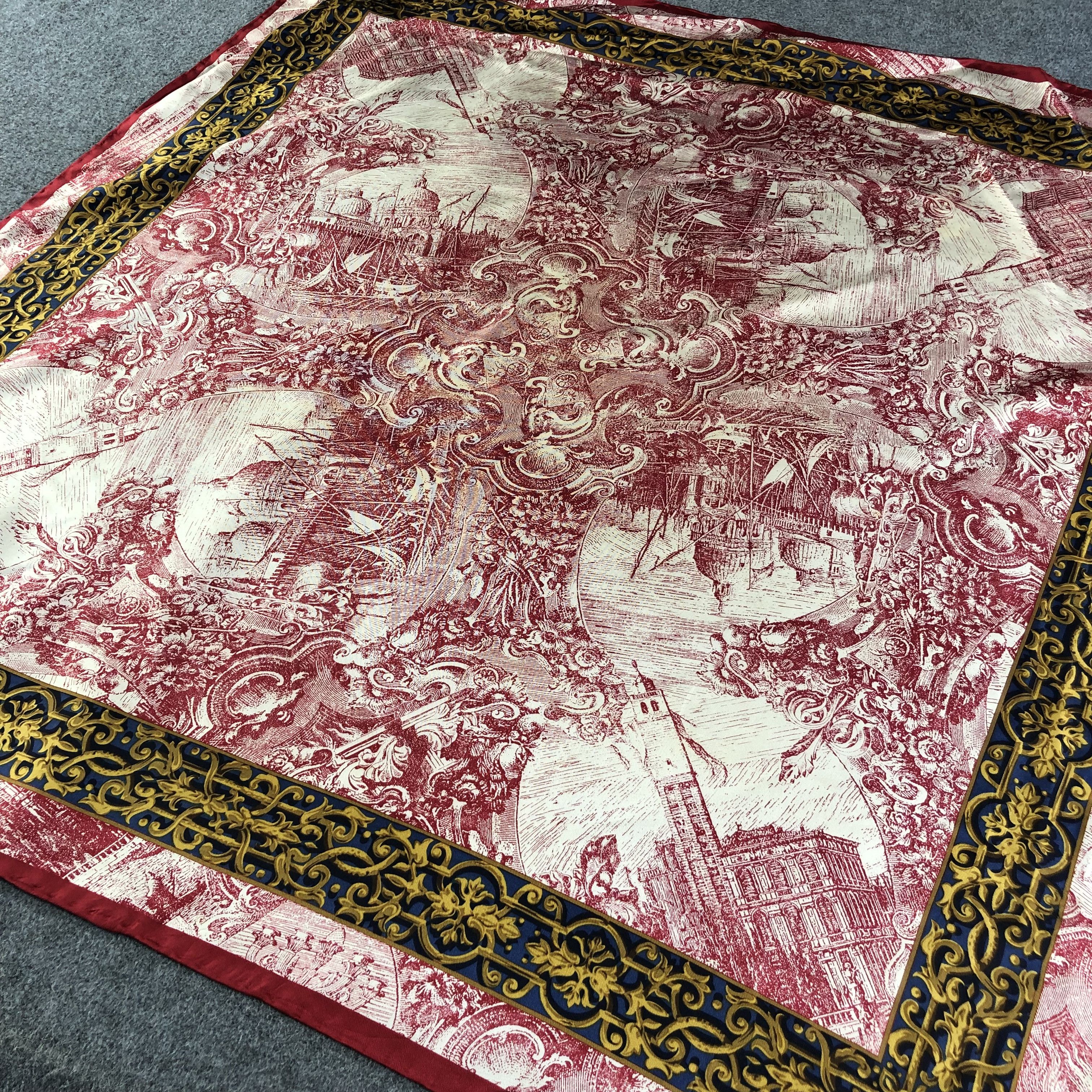 Vintage Luxury Hand Rolled Silk Scarf M504 Size ONE SIZE - 2 Thumbnail